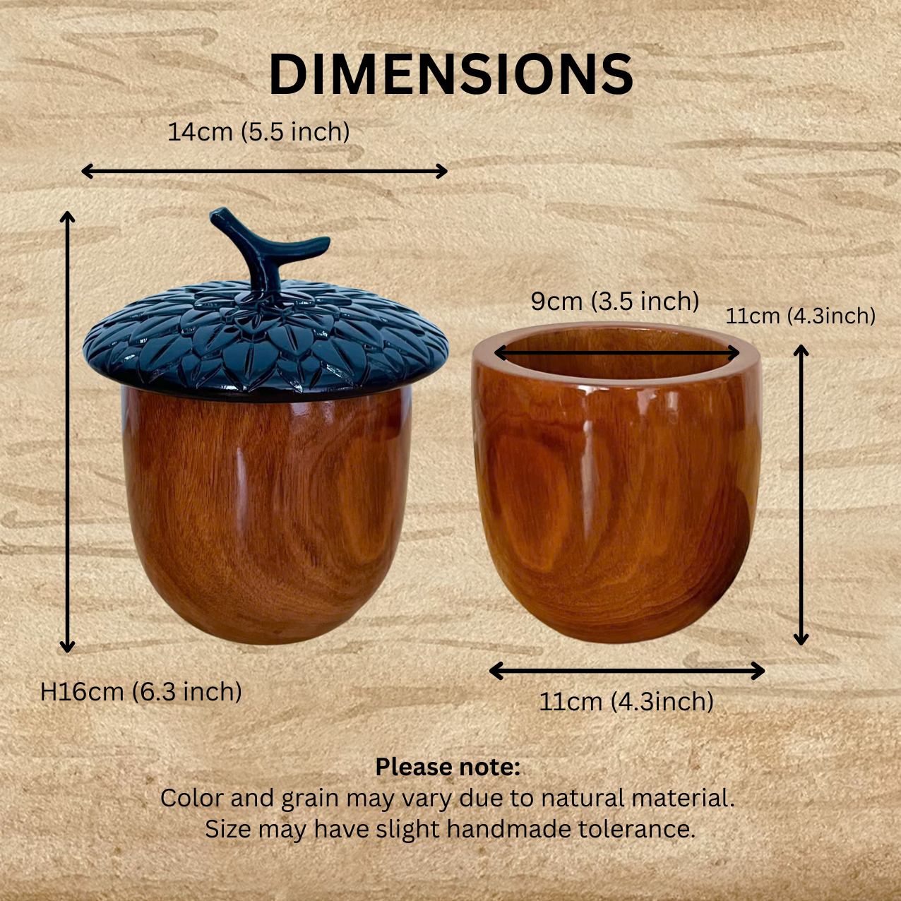 handmade wooden acorn box decorative jar—Premium Wood Art