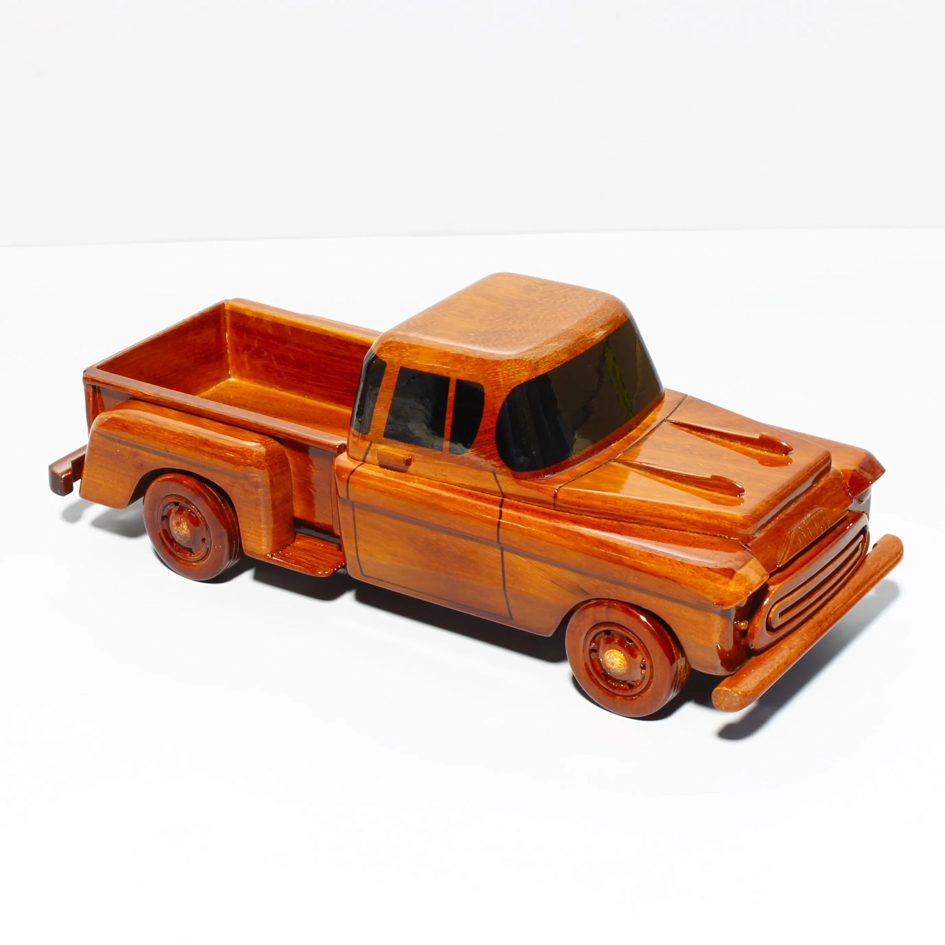 Wooden 1957 Ford truck collectible – rear side with cab design