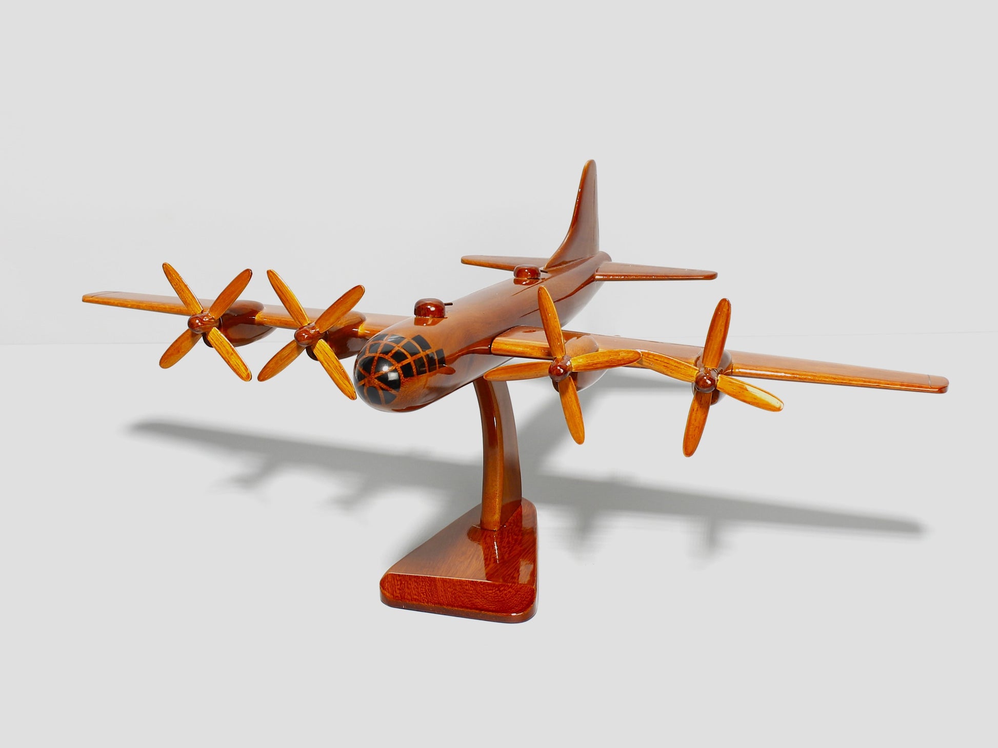 Handcrafted B-29 Superfortress wooden model bomber