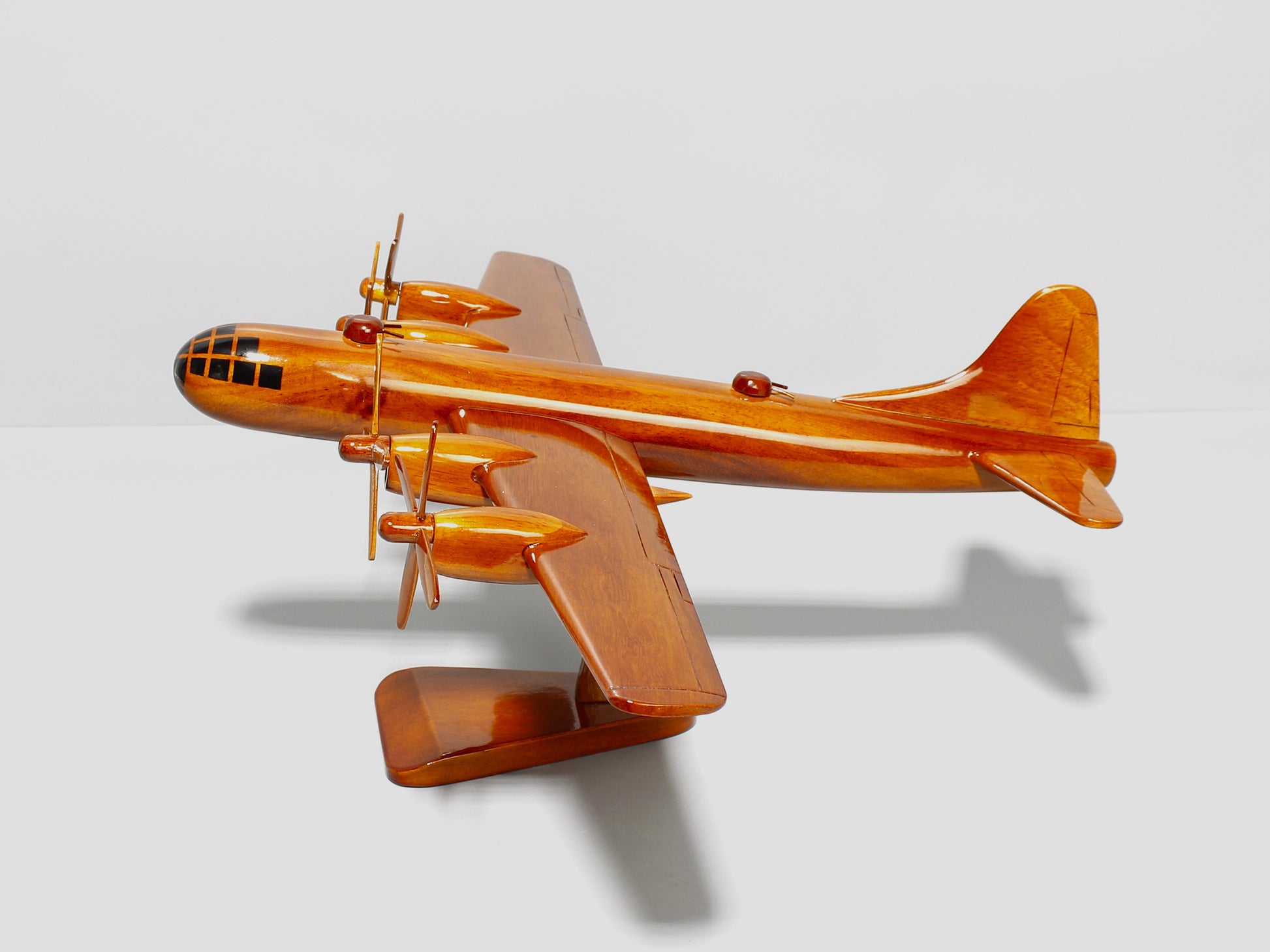 Handcrafted B-29 Superfortress wooden model bomber