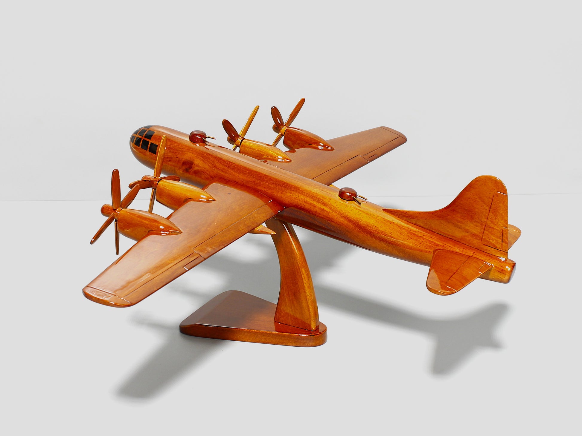 Handcrafted B-29 Superfortress wooden model bomber