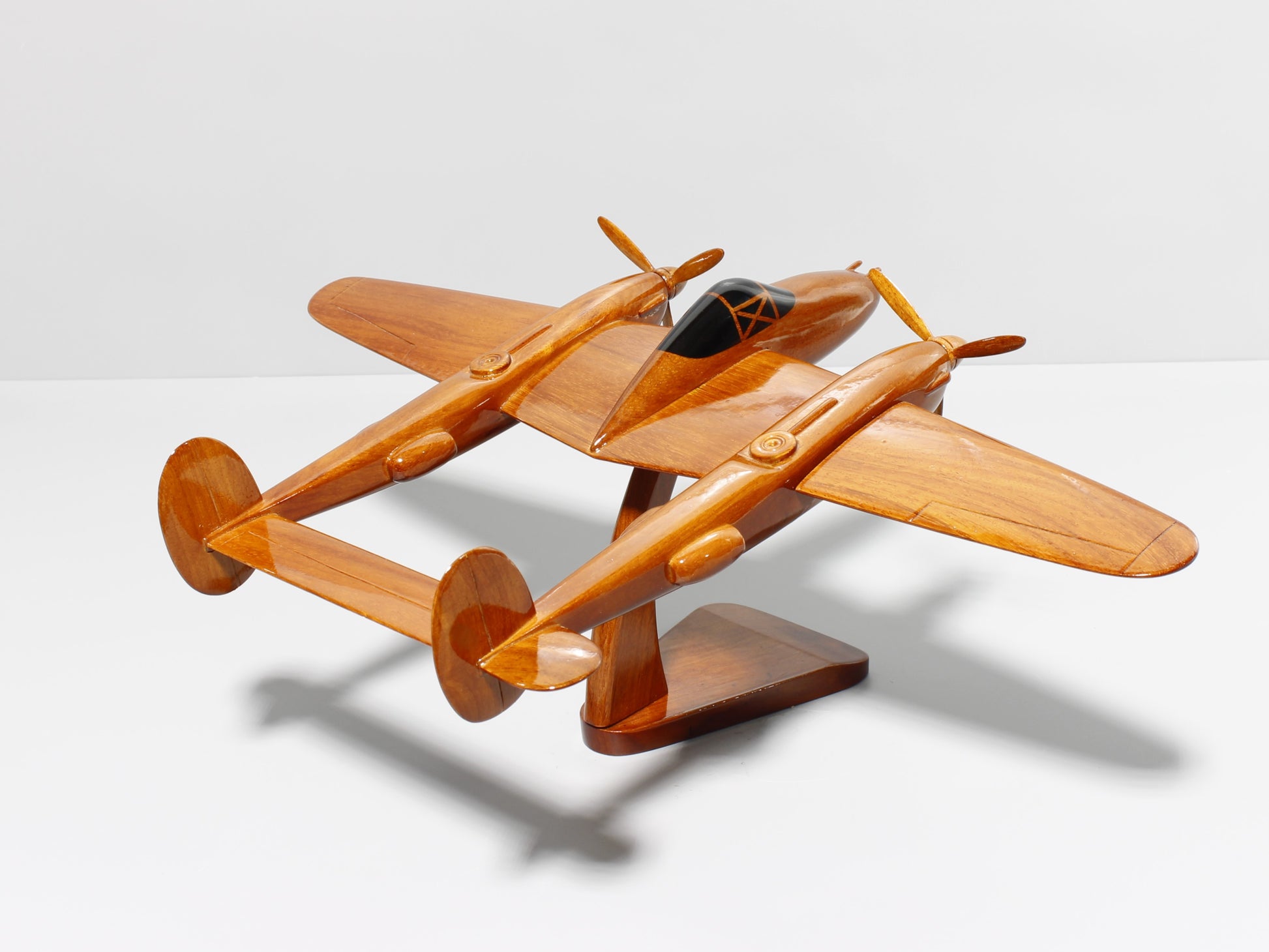 P38 WWII fighter replica with twin boom design