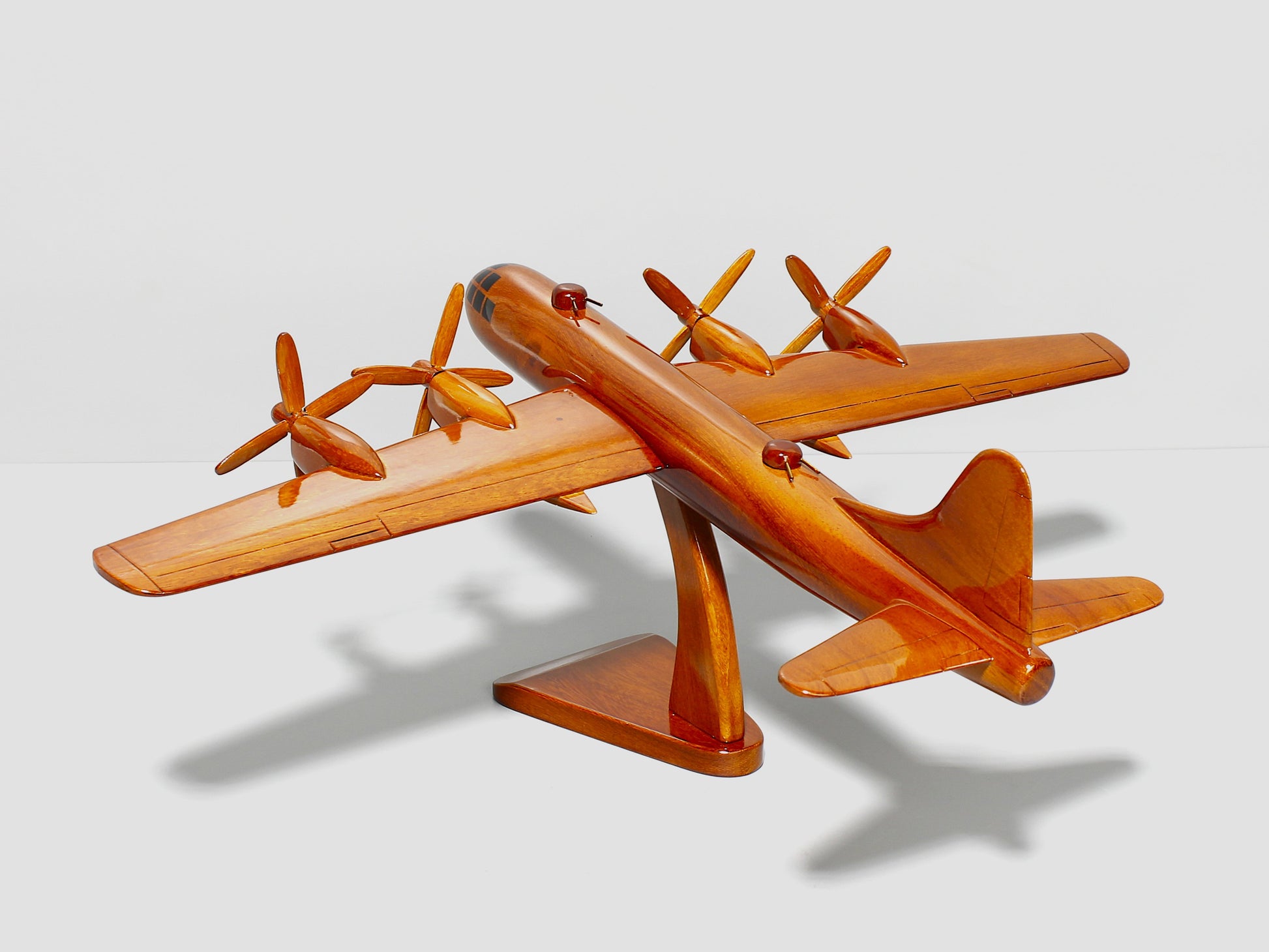 B29 WWII replica aircraft model on display stand