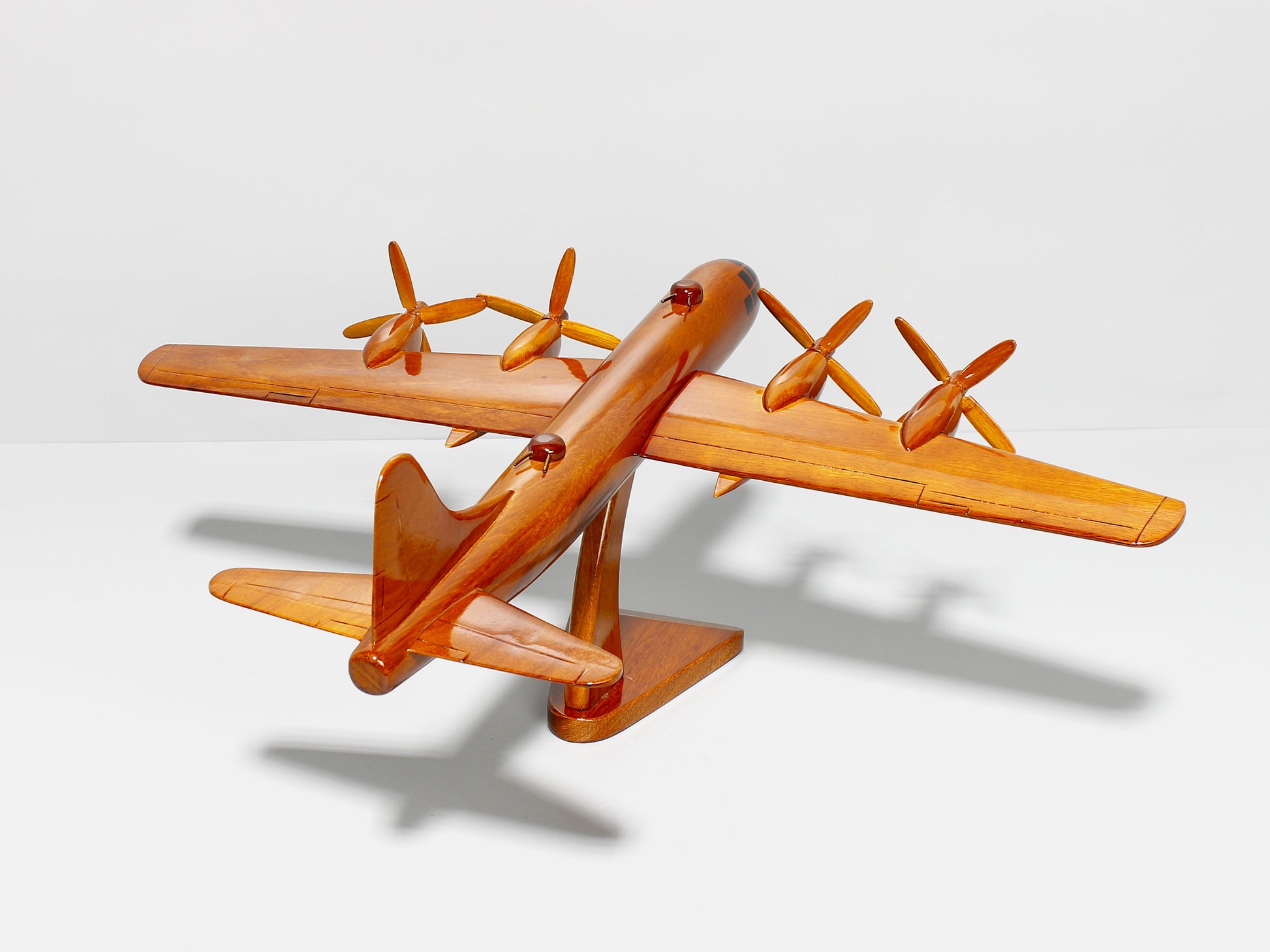 B29 WWII replica aircraft model on display stand