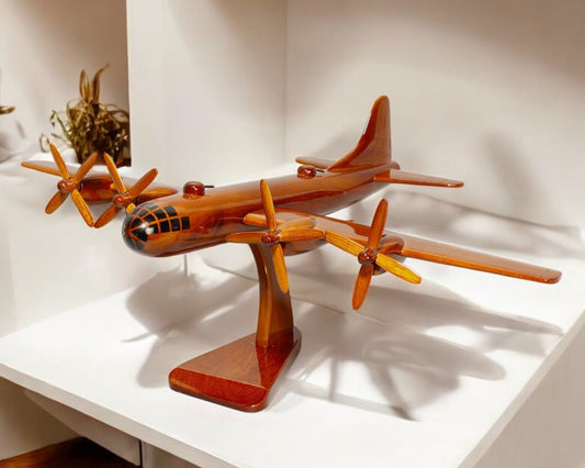 Handcrafted B-29 Superfortress wooden model bomber