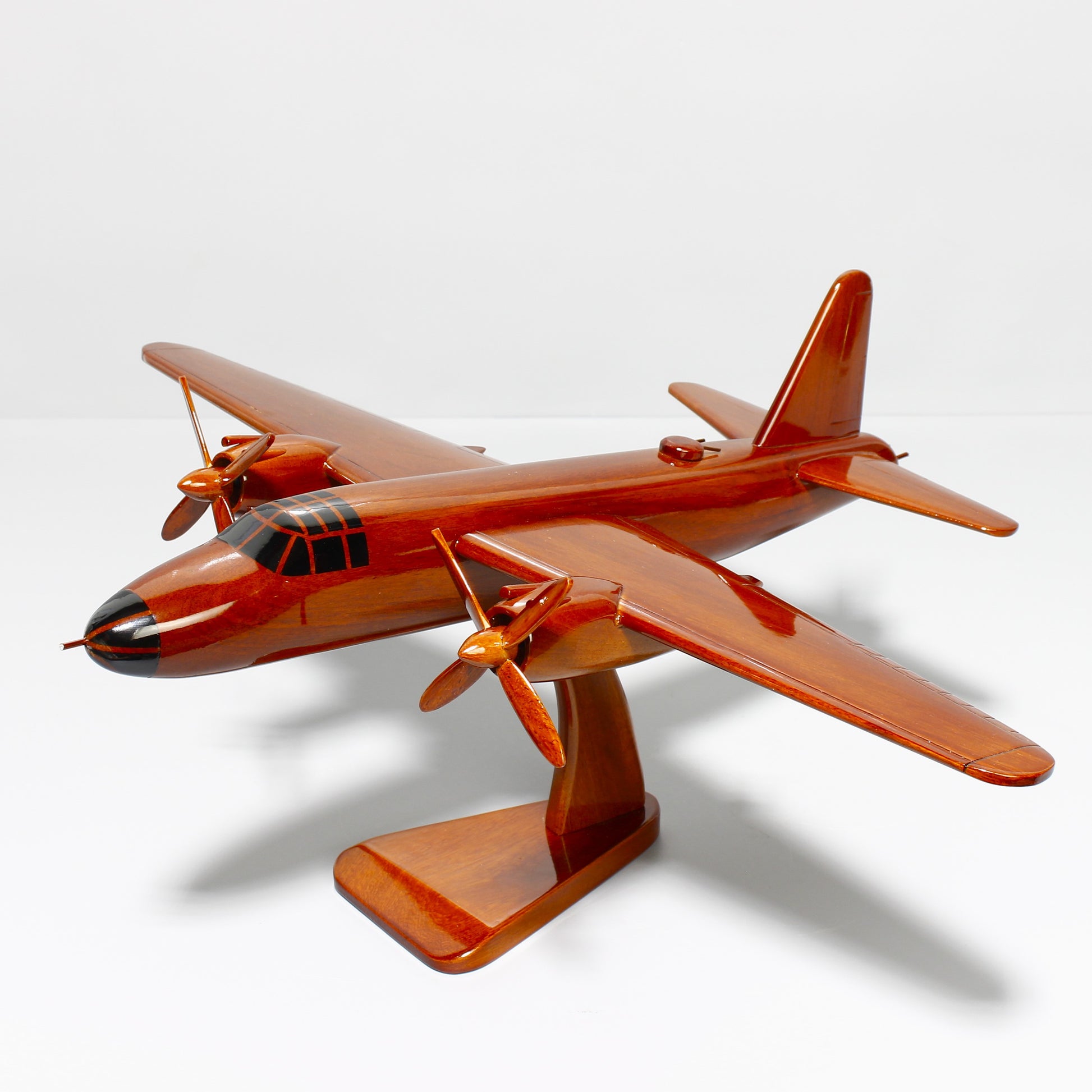 Handcrafted B-26 Marauder wooden model airplane side view