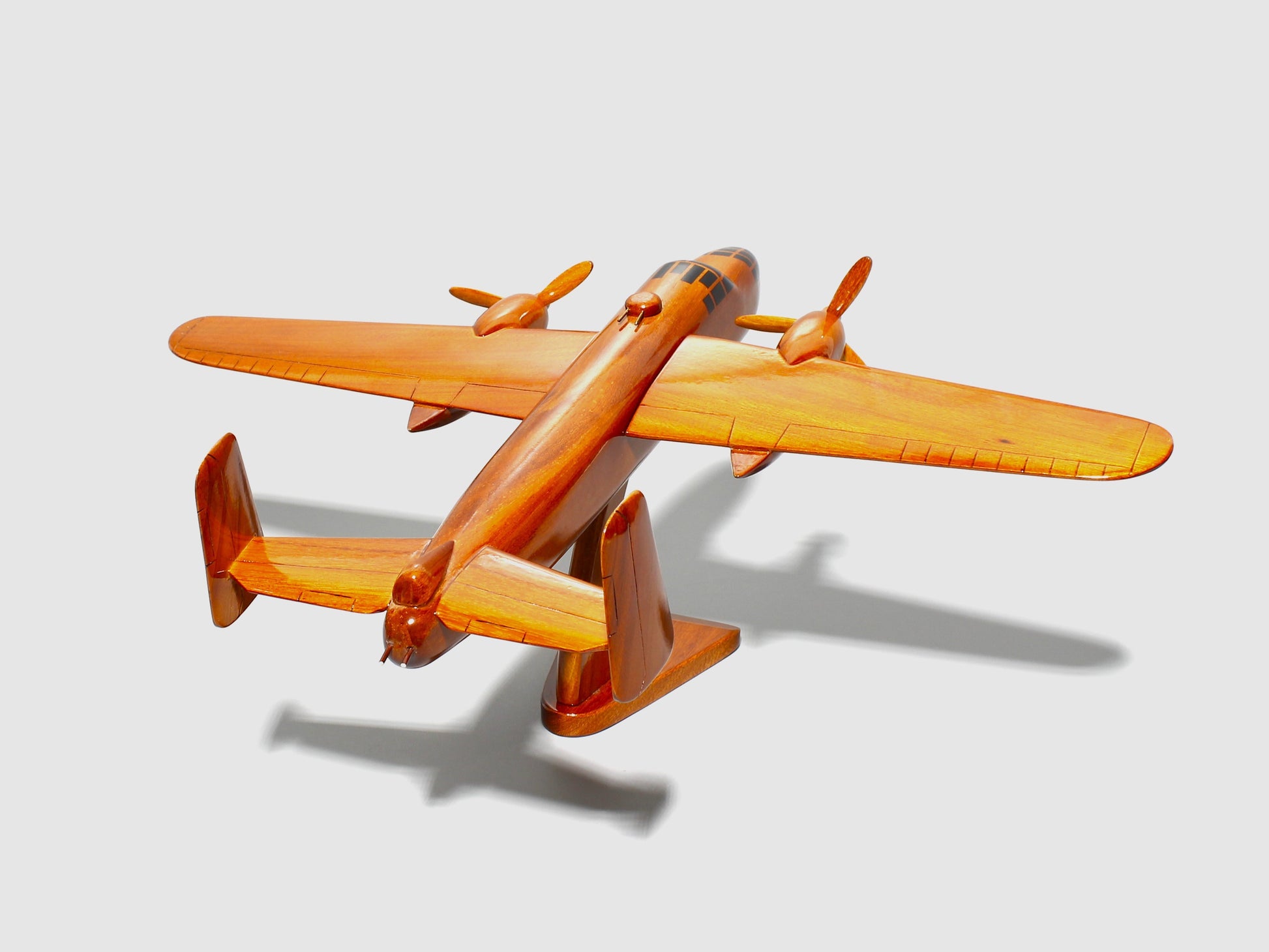 Aviation gift B-25 wooden display aircraft with removable stand