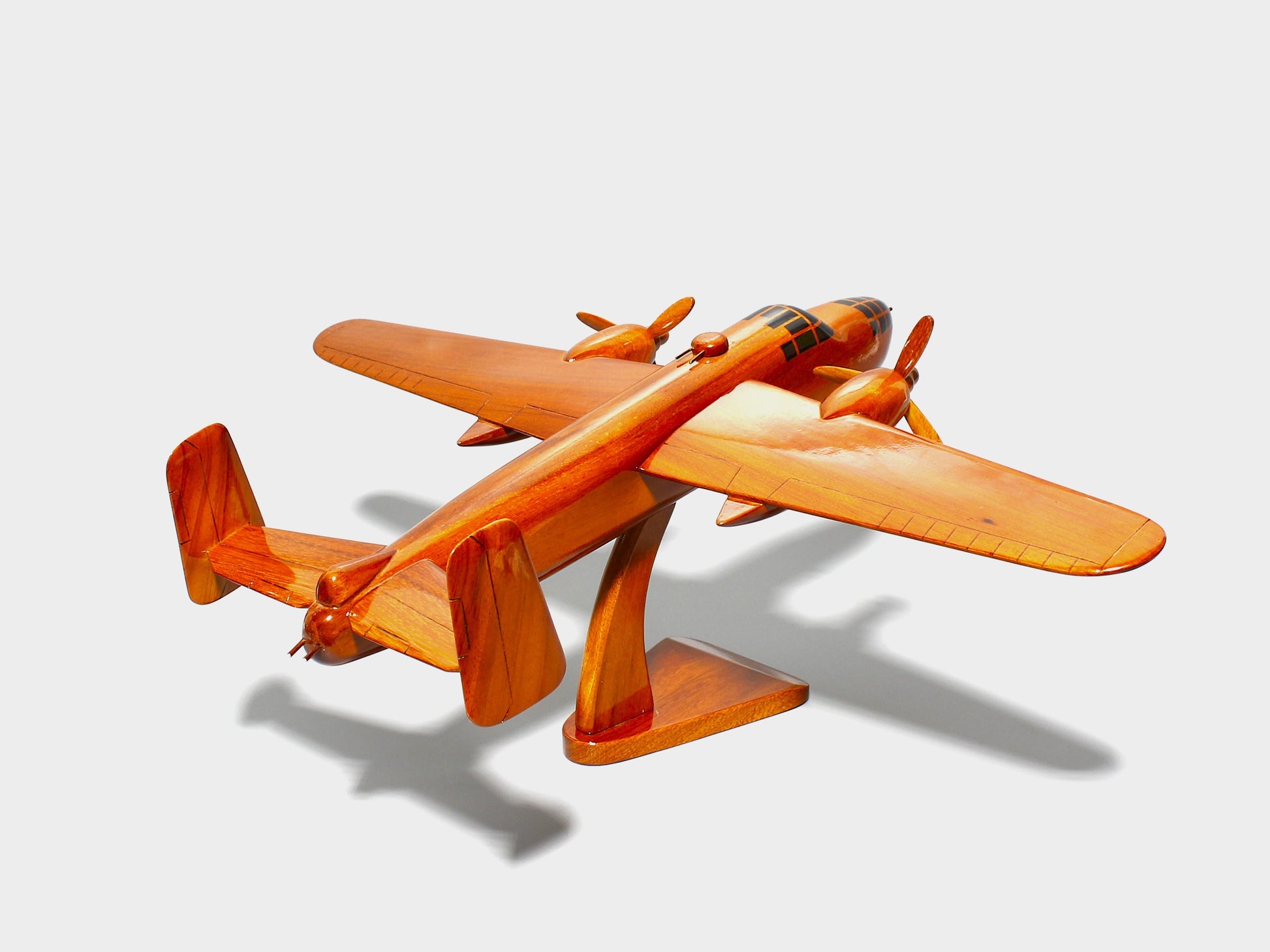 Aviation gift B-25 wooden display aircraft with removable stand