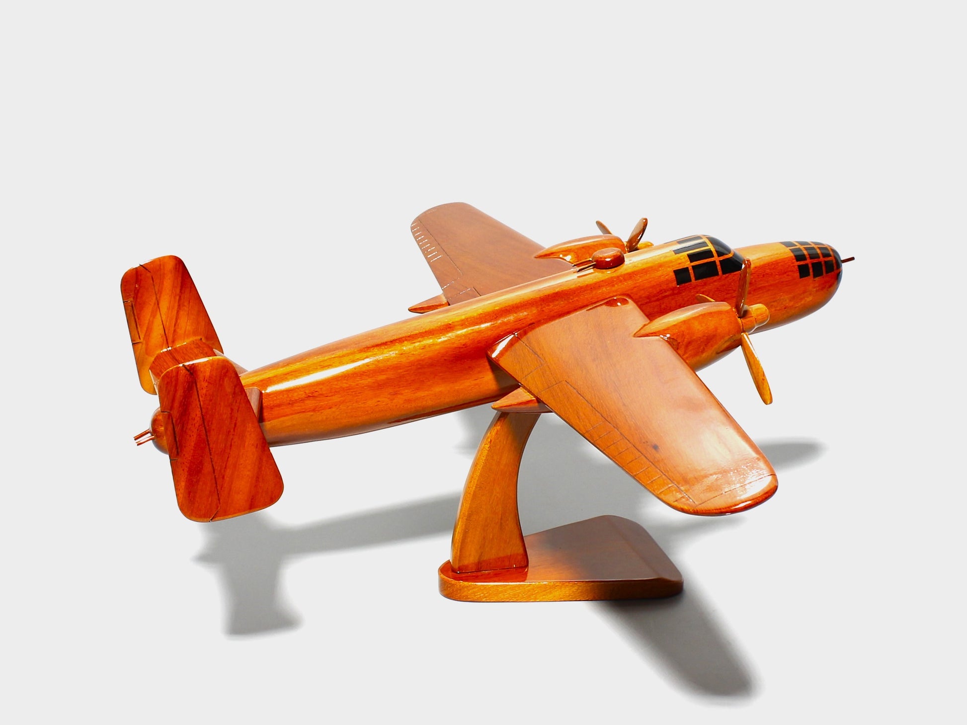 Aviation gift B-25 wooden display aircraft with removable stand