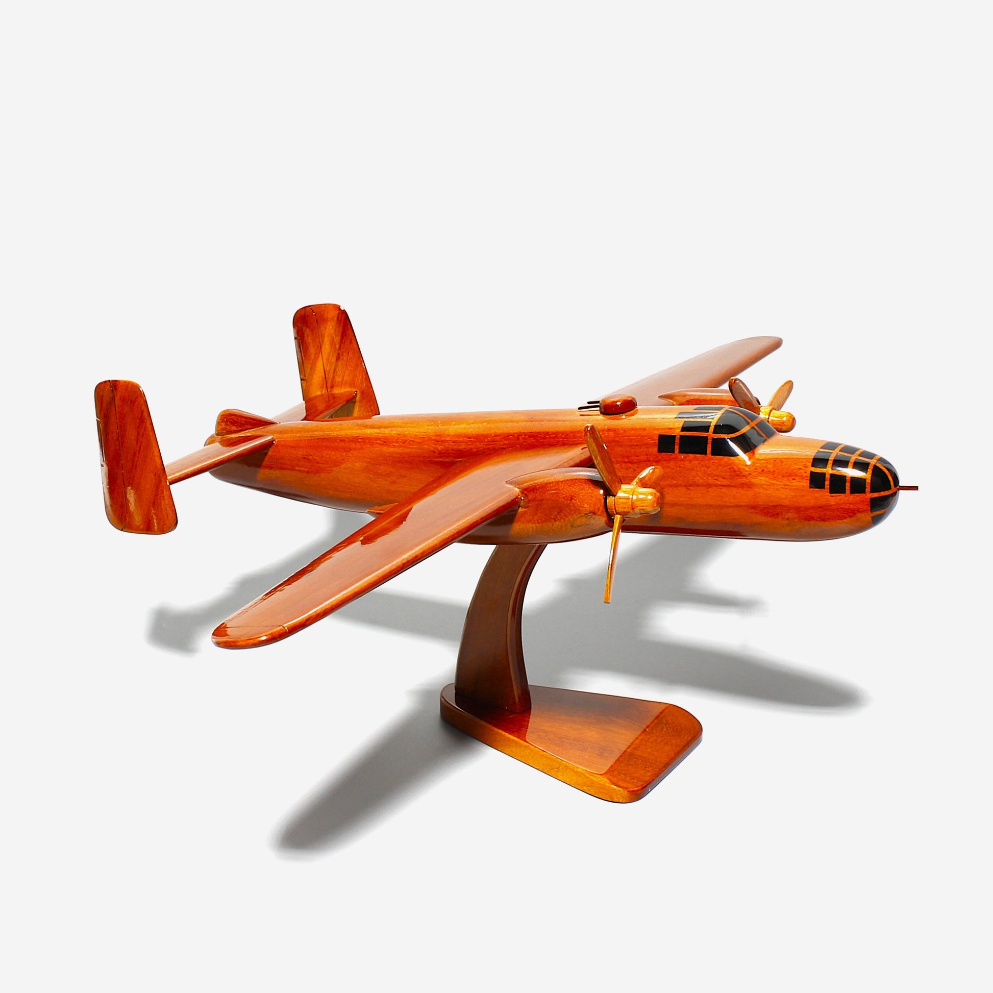 Aviation gift B-25 wooden display aircraft with removable stand