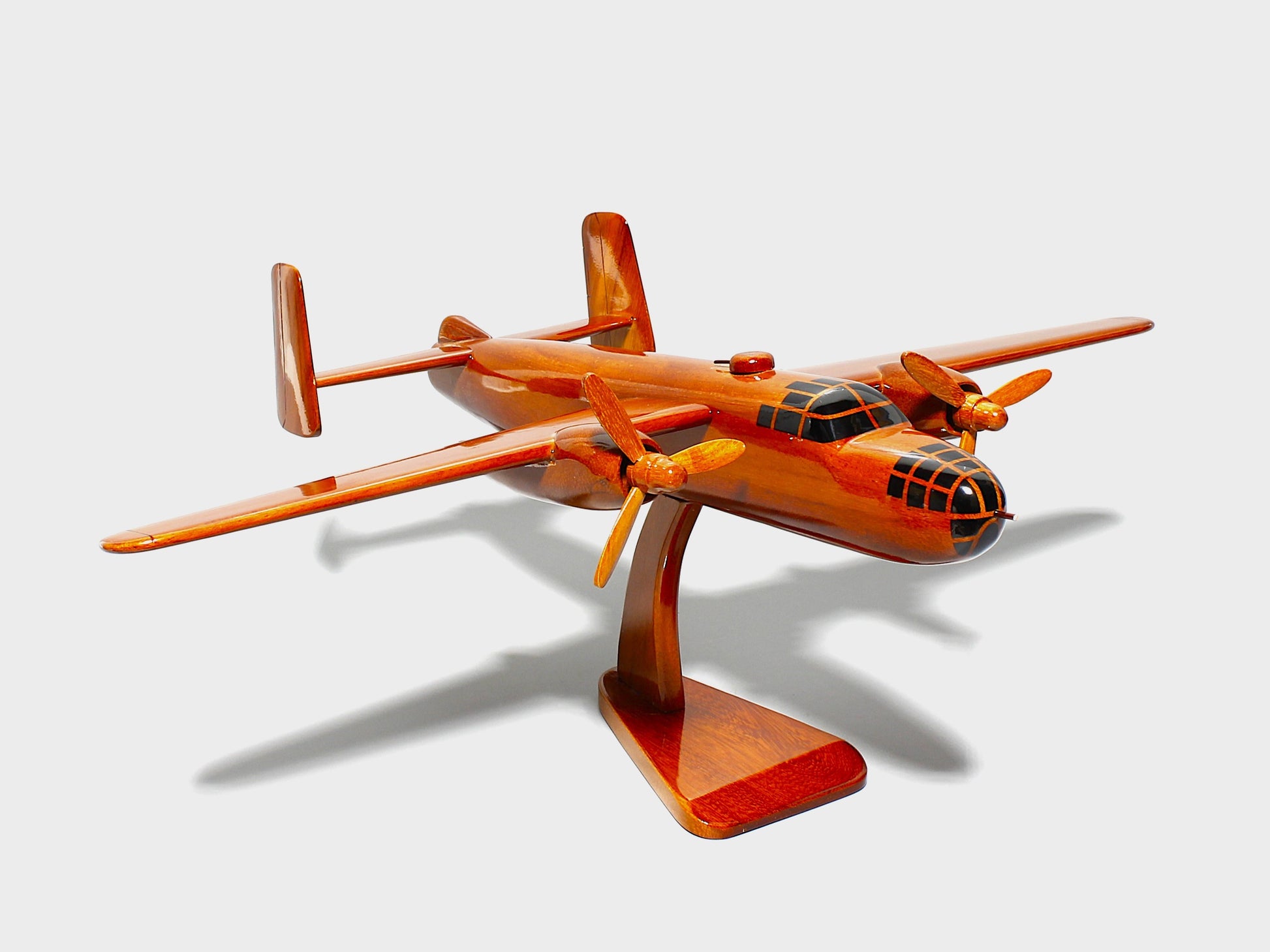 Aviation gift B-25 wooden display aircraft with removable stand