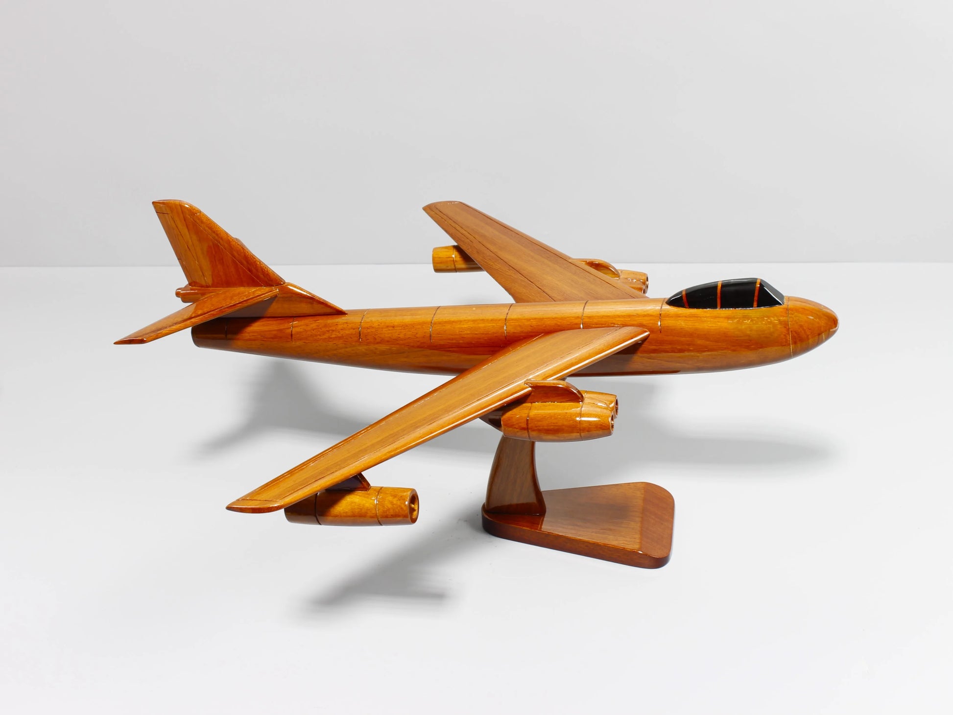 Display-ready B-47 jet bomber replica – hand-carved wood craftsmanship