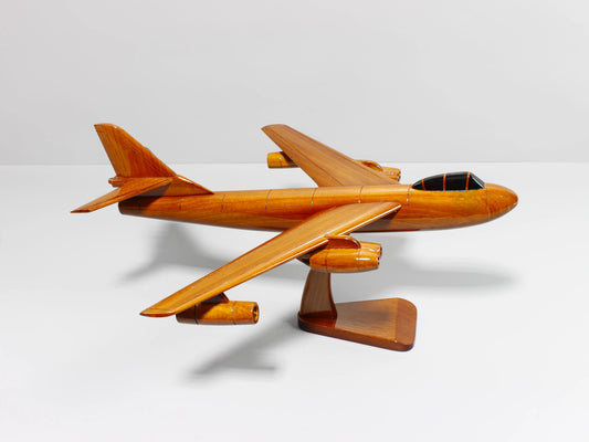 Display-ready B-47 jet bomber replica – hand-carved wood craftsmanship