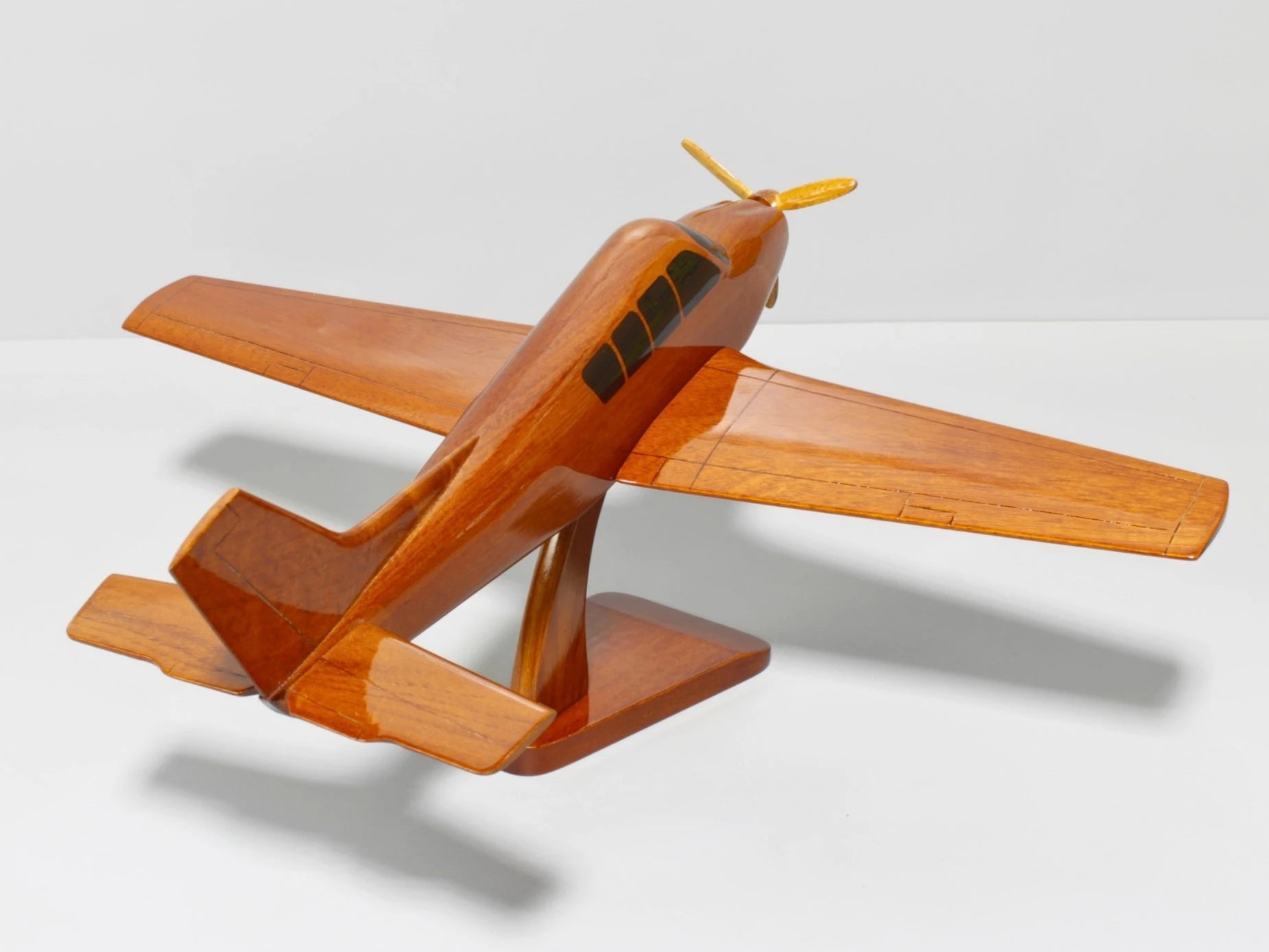 Display-ready Beechcraft Bonanza Straight Tail wooden model – Premiumwoodart