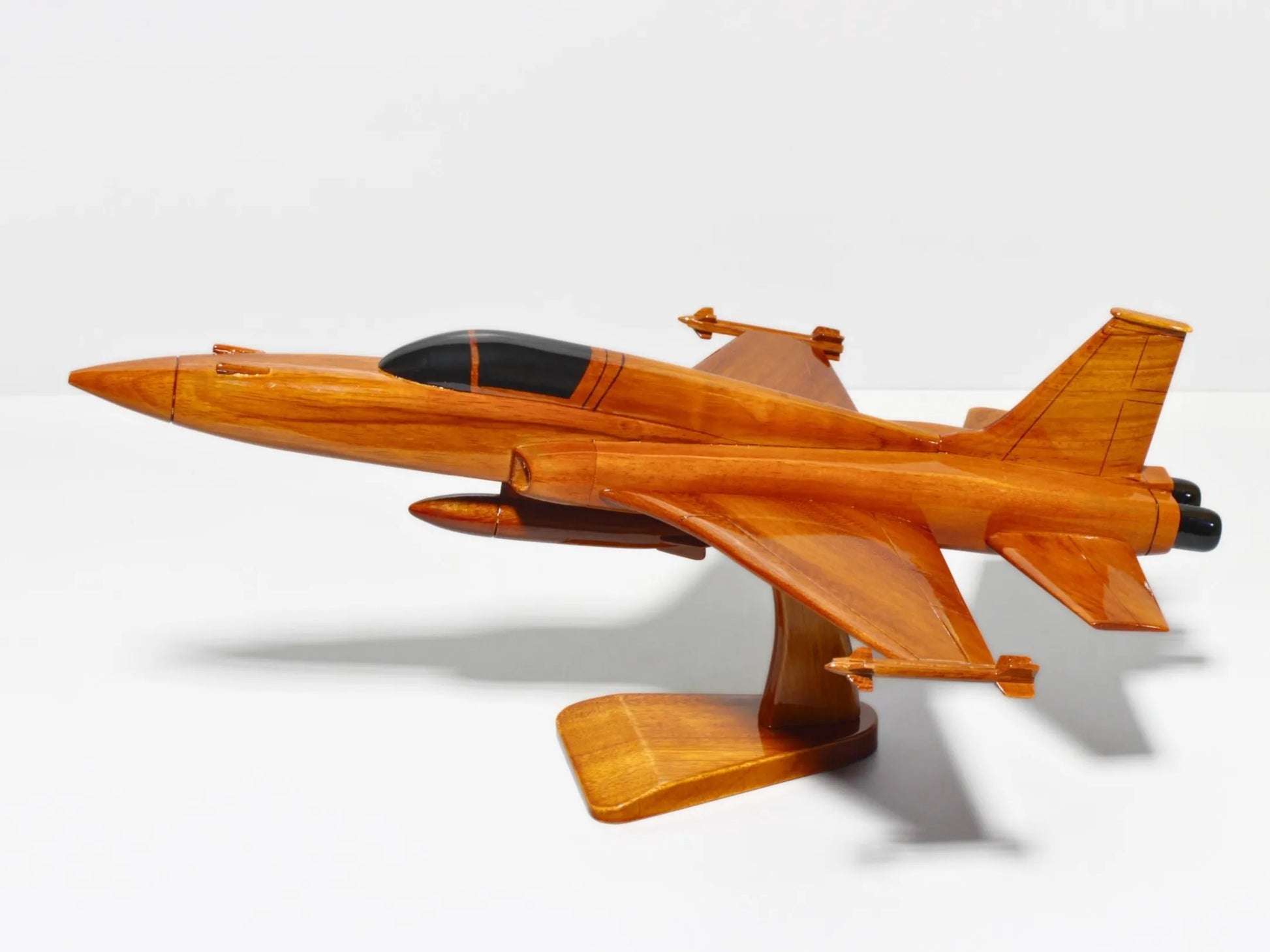 Handcrafted F-5 Tiger II jet model with smooth wood finish – Premiumwoodart