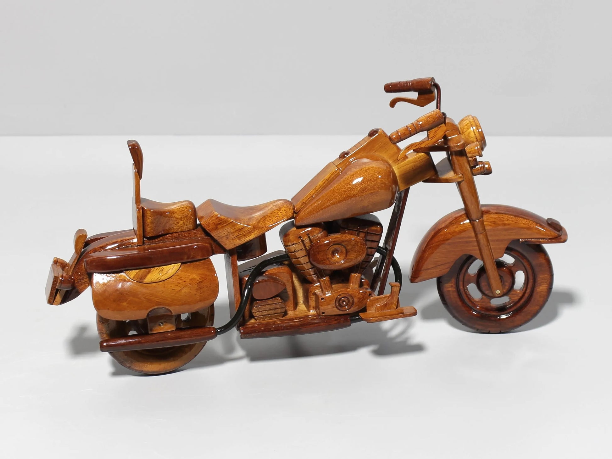 Full right profile – Harley Heritage Highback wood collectible