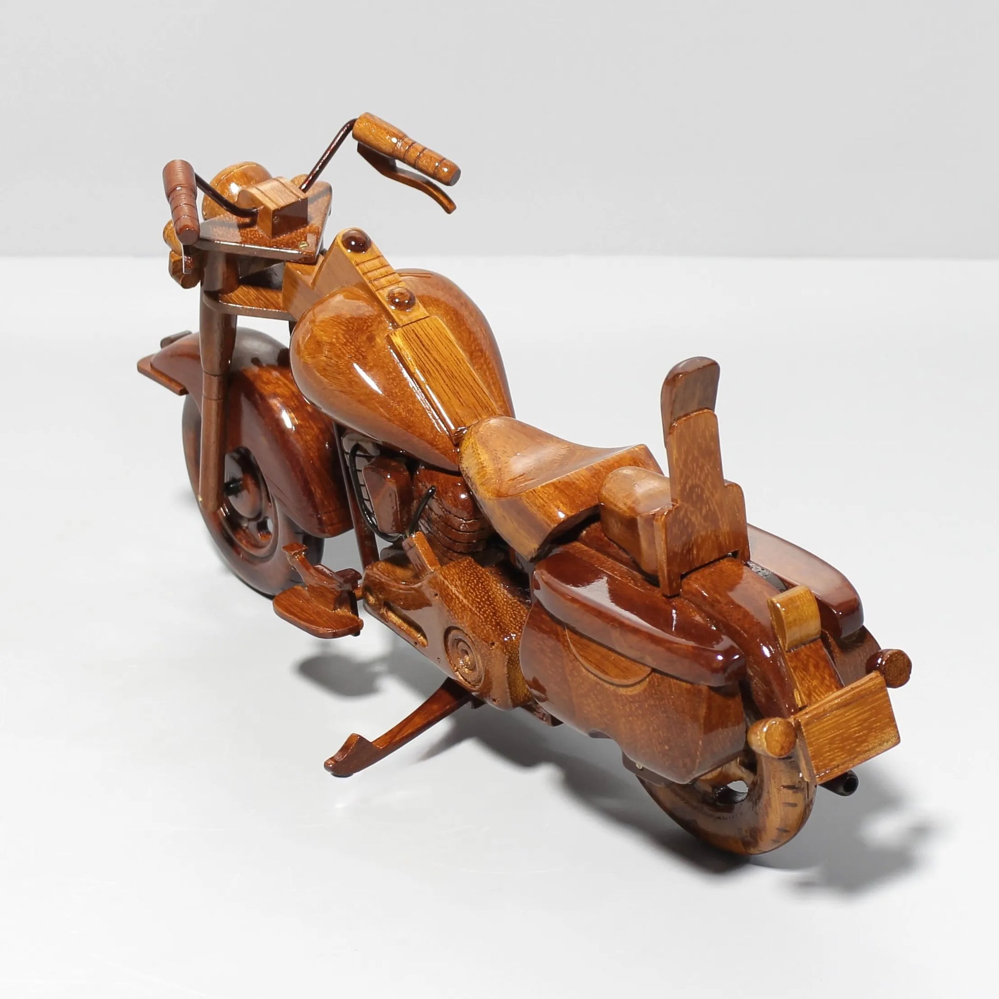 Handcrafted Harley High back wooden motorcycle