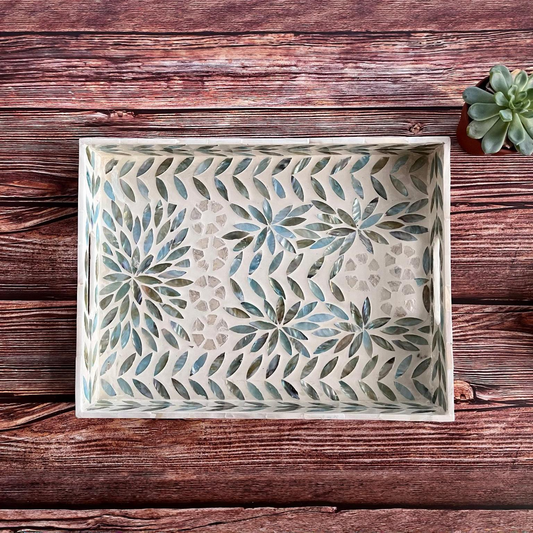Palawan Flower Mother of pearl inlay rectangle tray