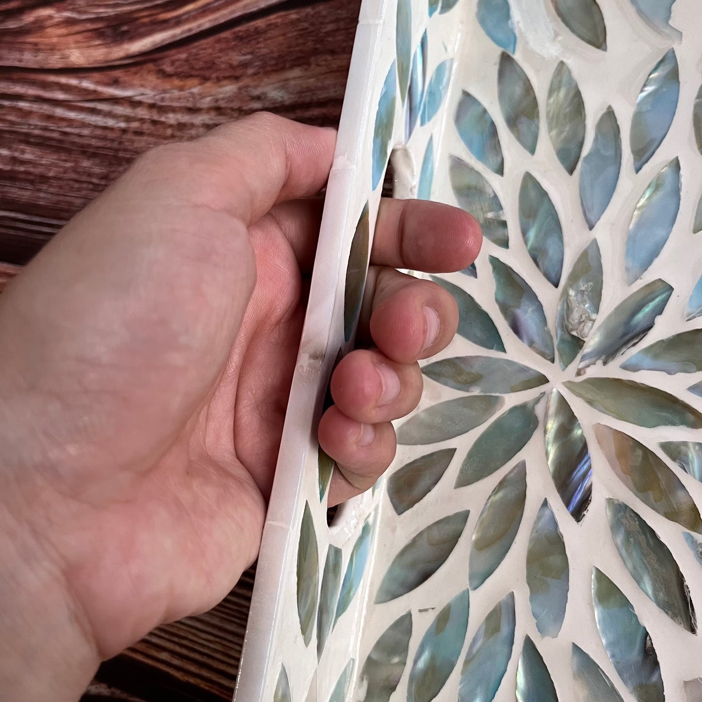 Palawan Flower Mother of pearl inlay rectangle tray