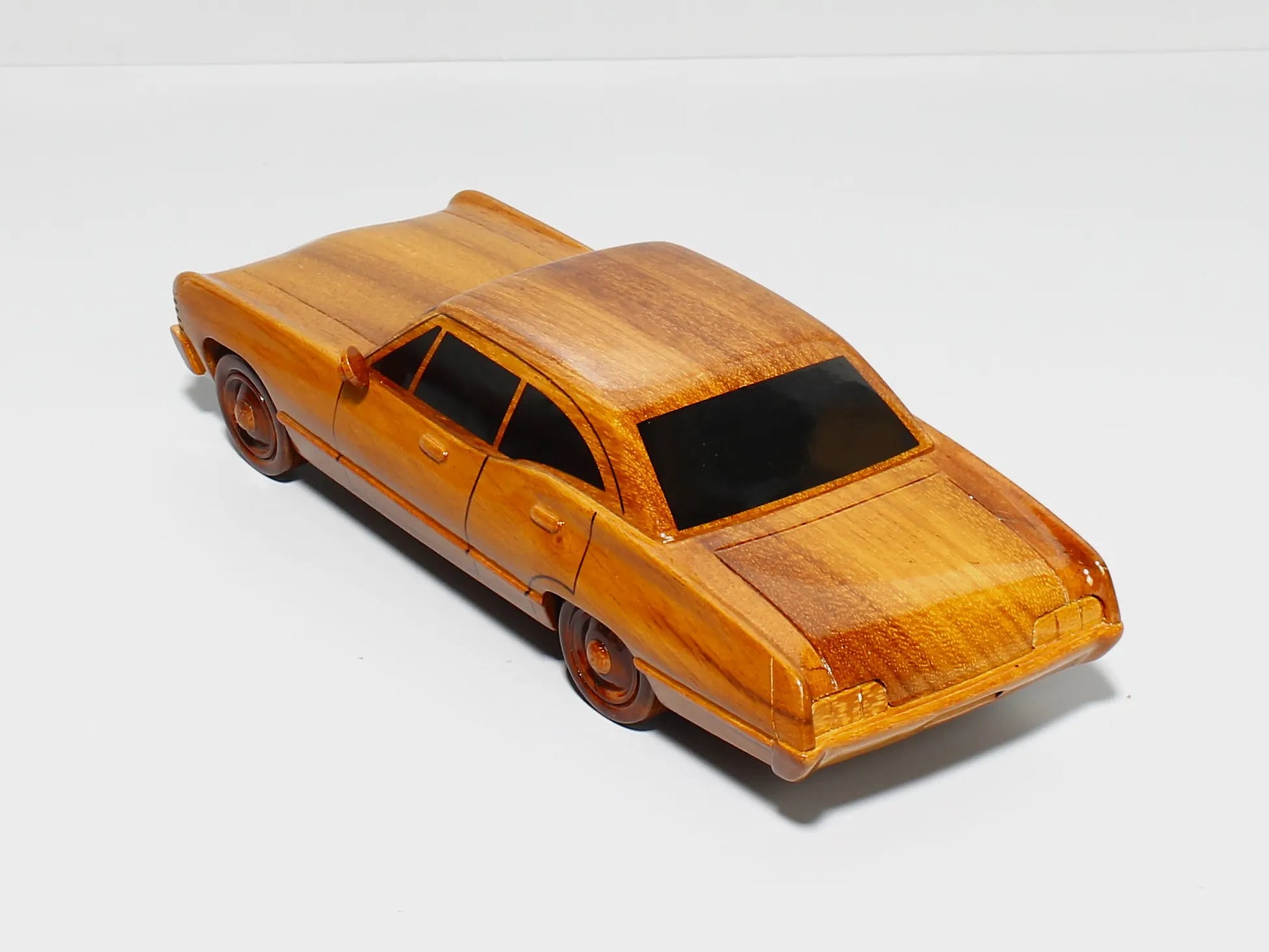 Chevrolet Impala wood car – left side view with polished lacquer