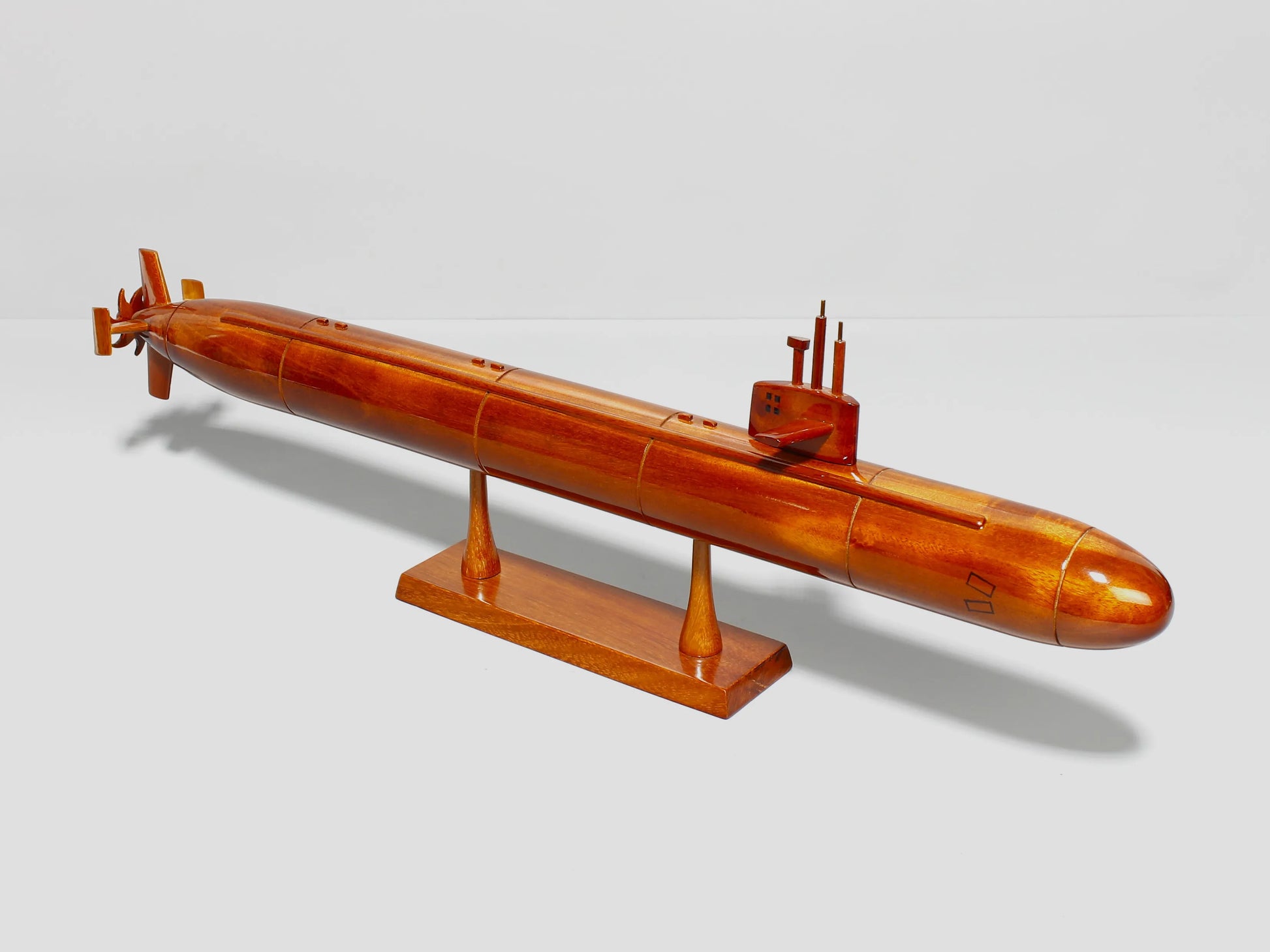Los Angeles-class submarine wood model - full length top view