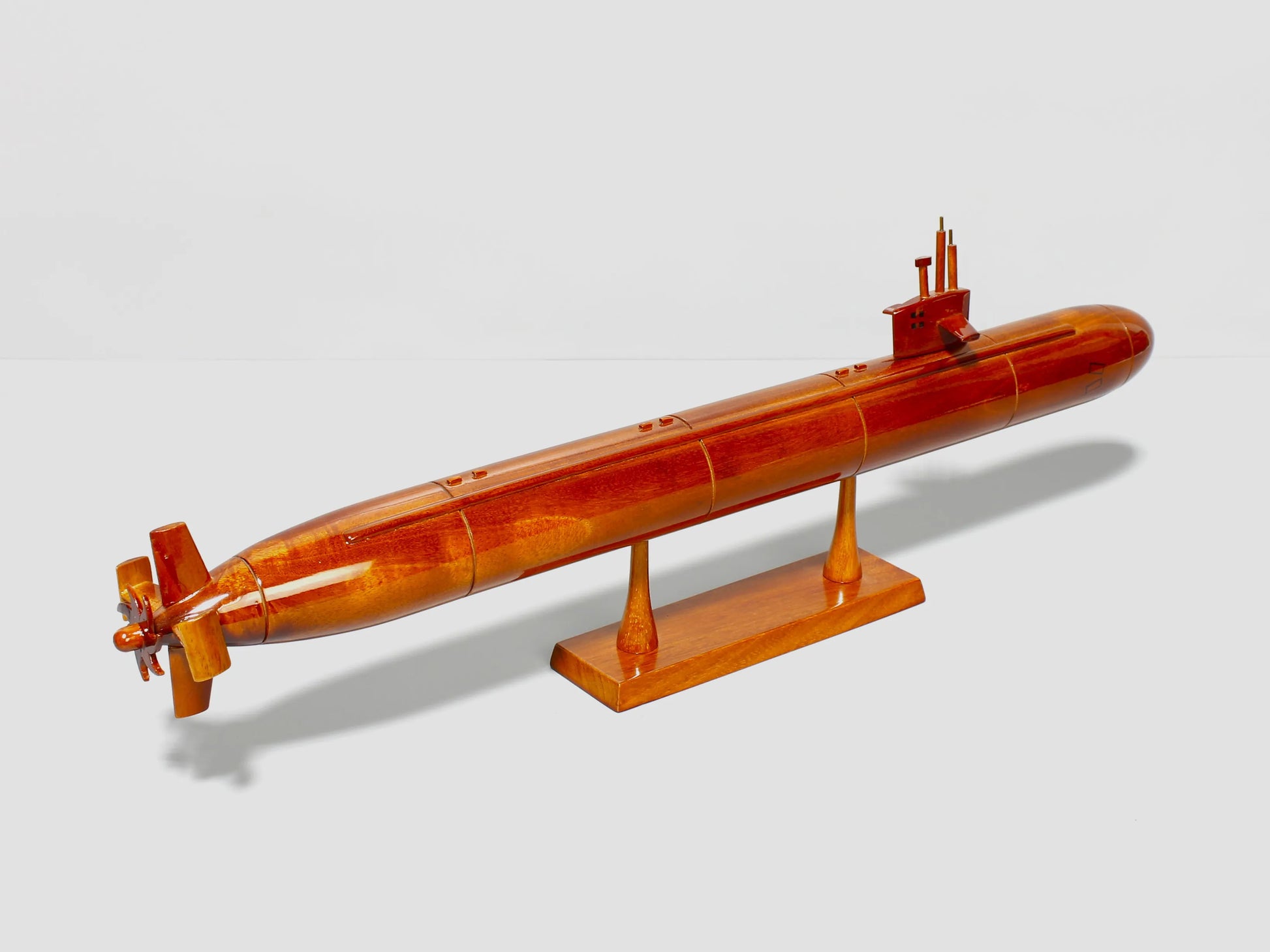 Los Angeles-class submarine wood model - right side view