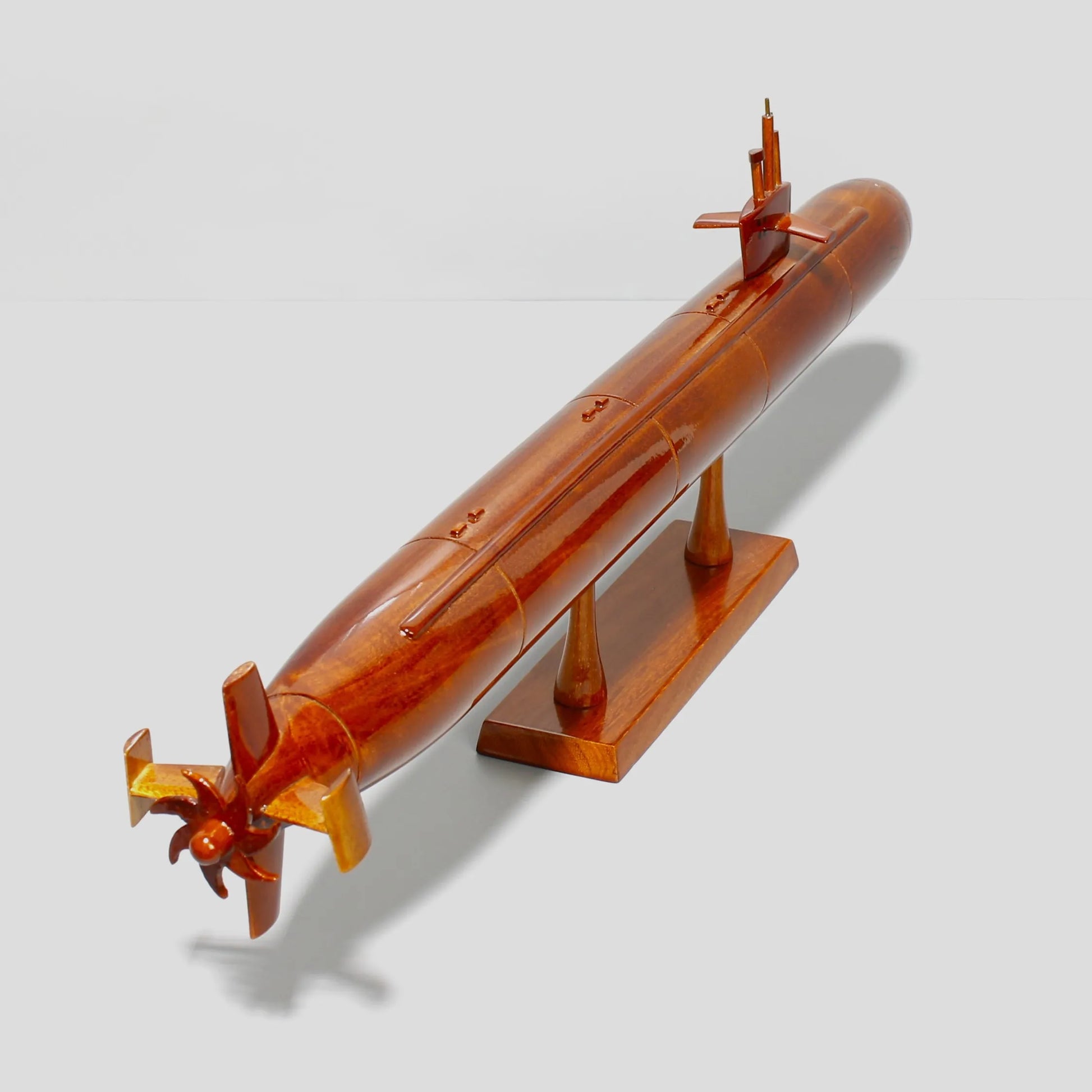 Los Angeles-class submarine wood model - rear propeller detail