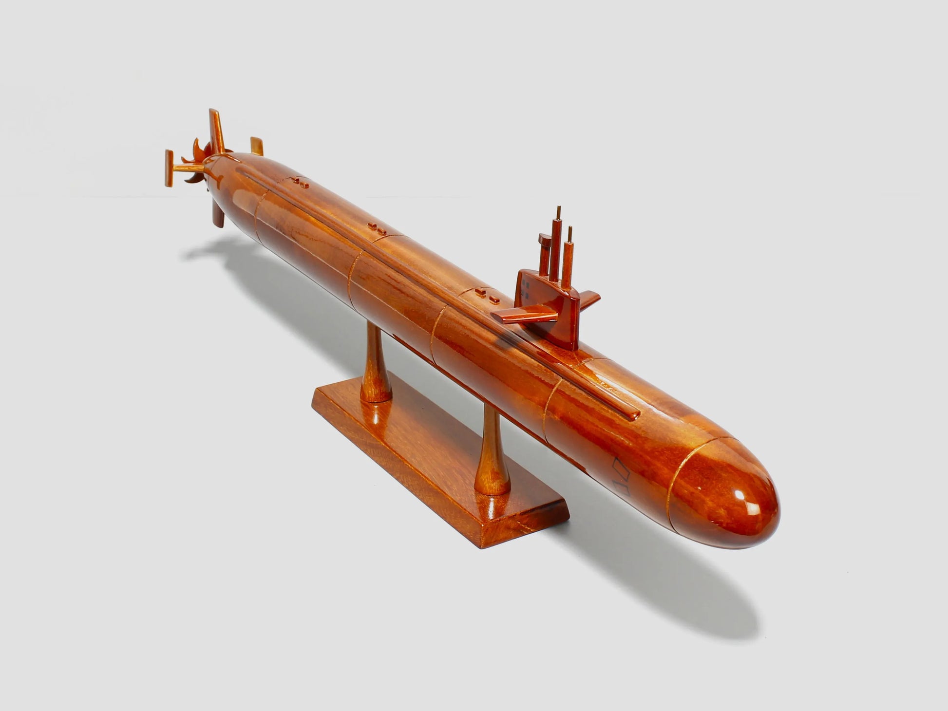 Los Angeles-class submarine wood model - front angle