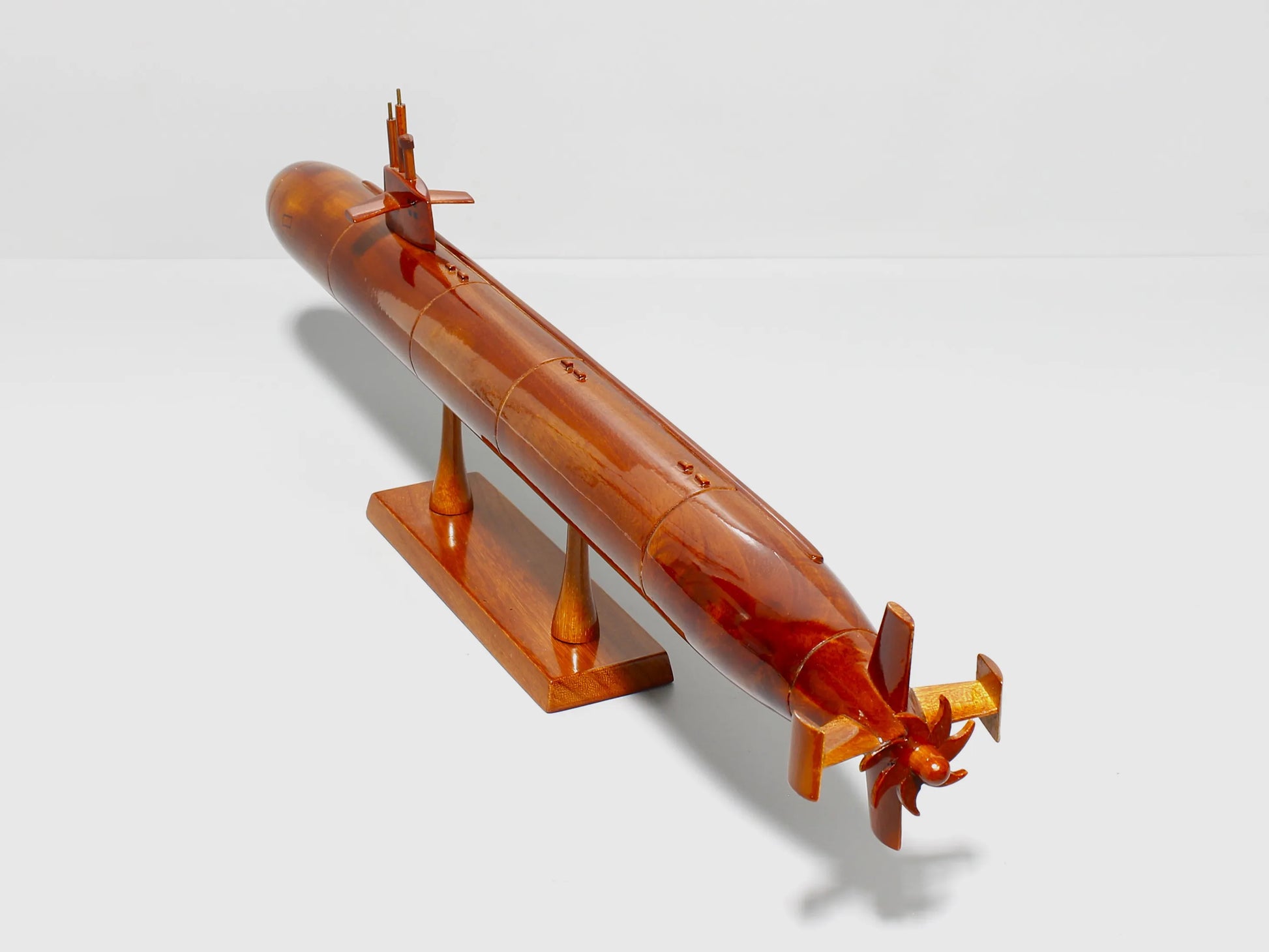 Los Angeles-class submarine wood model - top rear angle