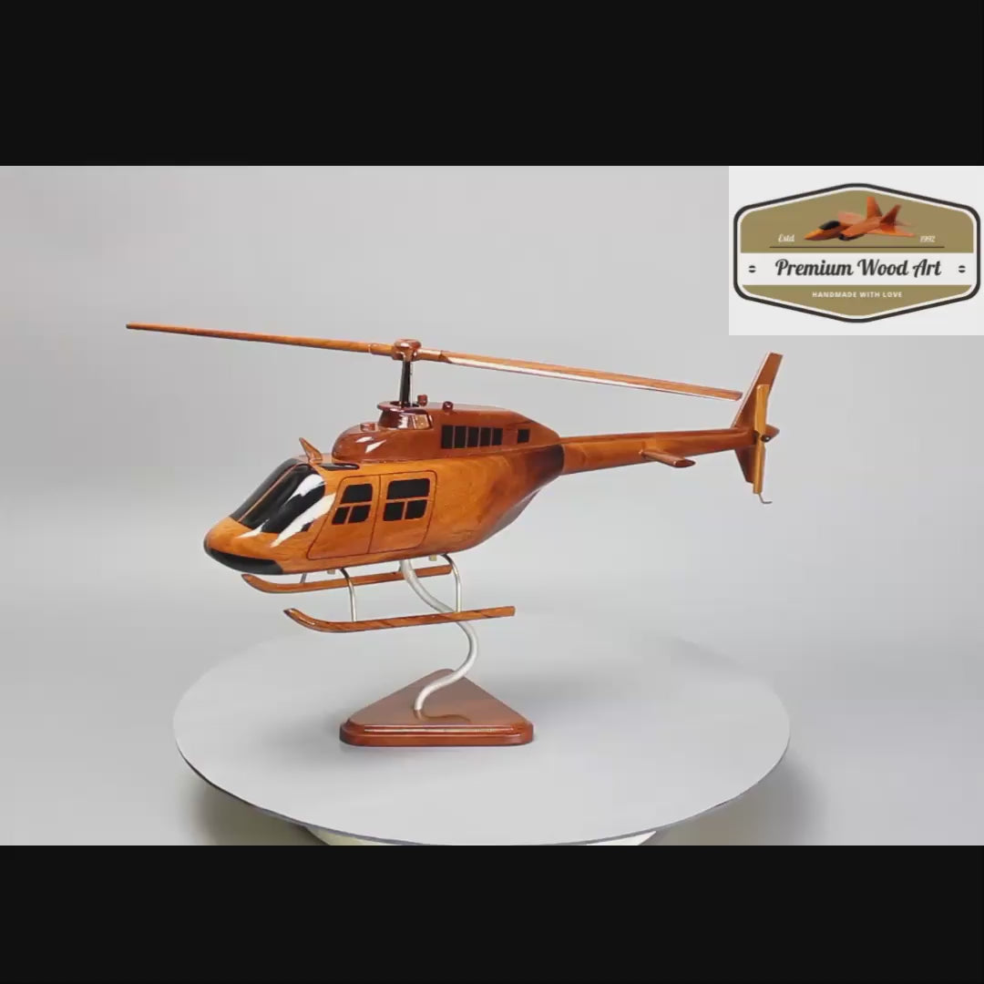 Authentic replica of the Bell 206 helicopter, an ideal addition to any list of military helicopters or aviation collectibles.