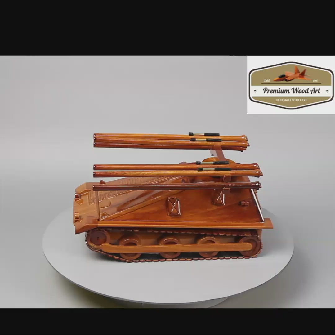 Scale model of the M50 Ontos, capturing the essence of this unique military vehicle, perfect for desktop display in a veteran's office.