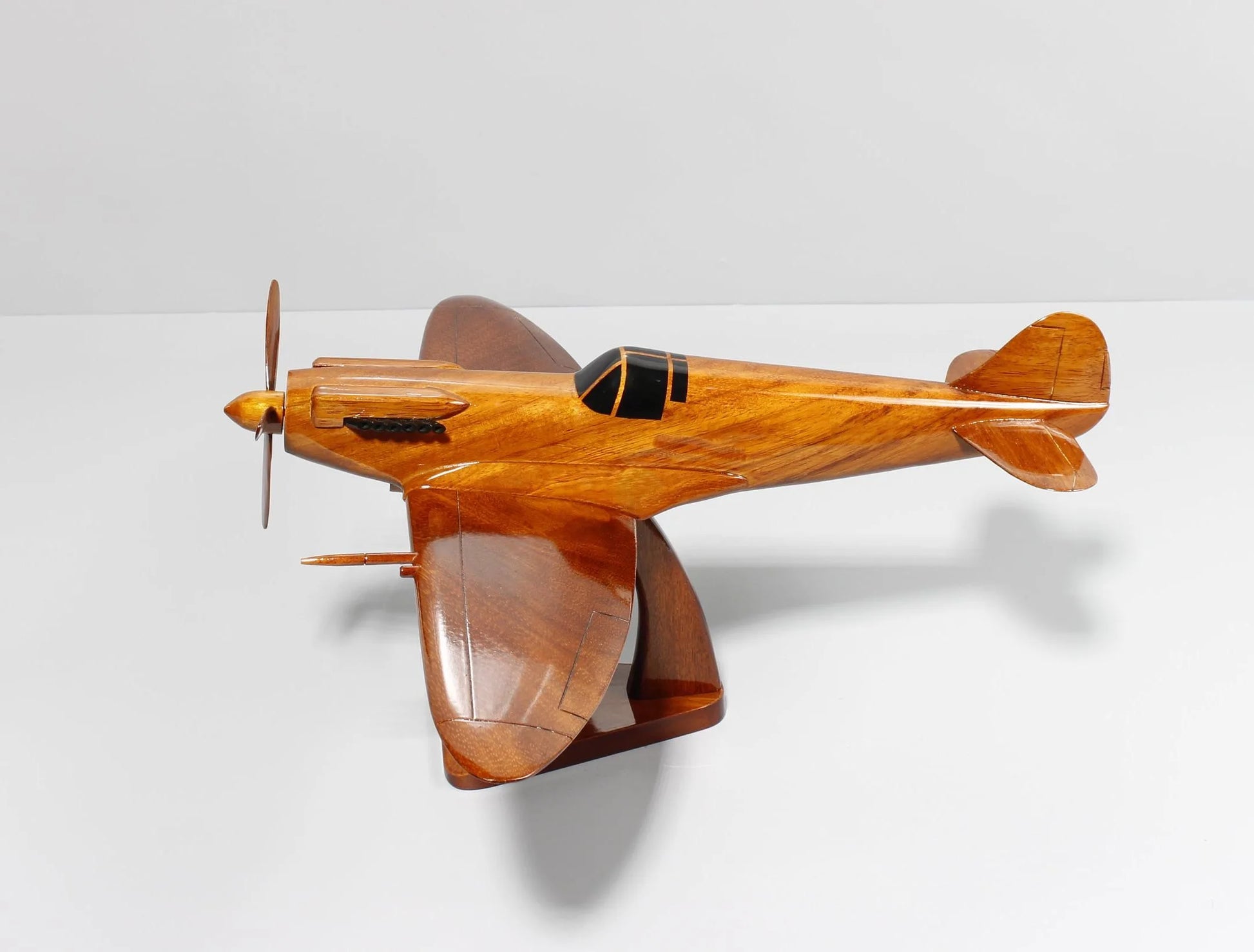 Elegant desk display model of Spitfire aircraft with handcrafted details – Premiumwoodart