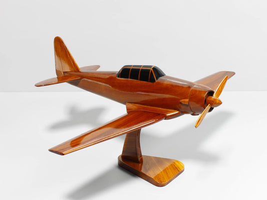 T-6 Texan trainer aircraft model handcrafted in solid mahogany wood – Premiumwoodart