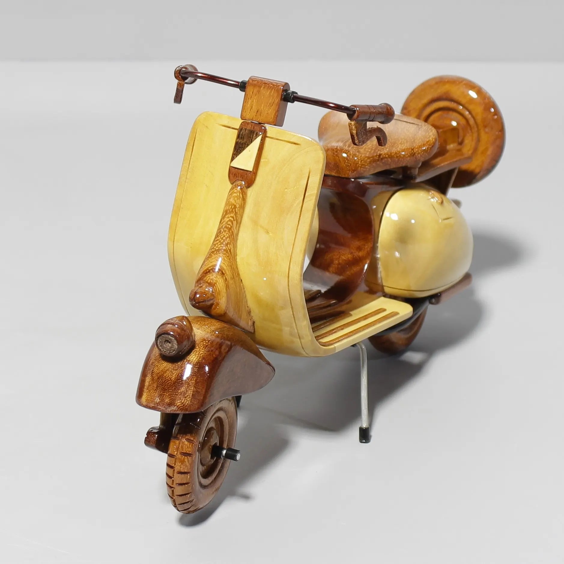 Classic Vespa wood model – right profile with detailed carving