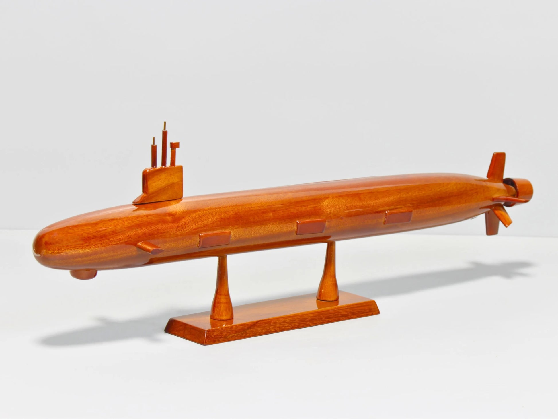 Navy submarine Virginia-class wooden display model on stand