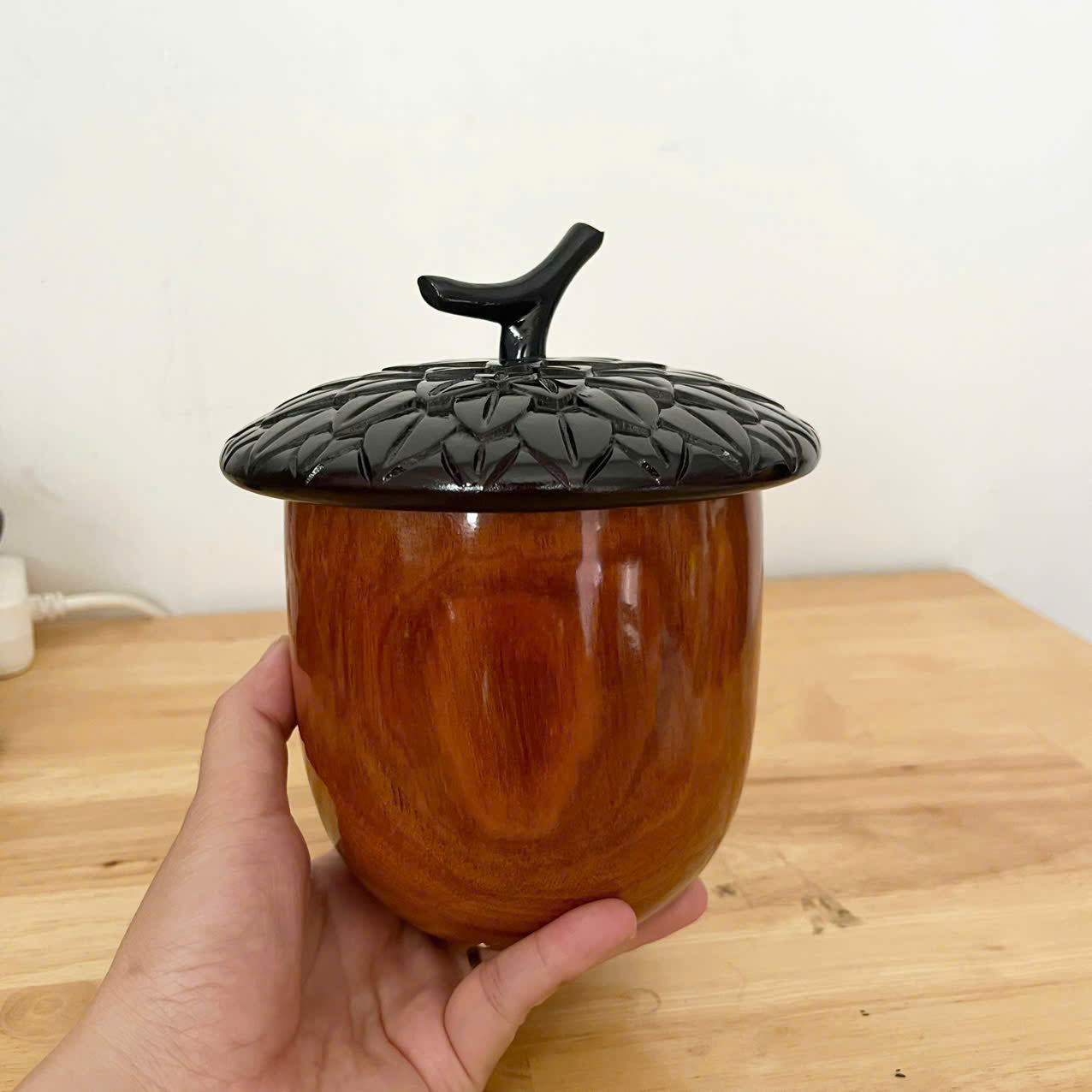 handmade wooden acorn box decorative jar—Premium Wood Art