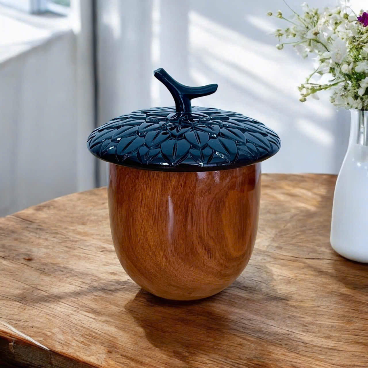 handmade wooden acorn box decorative jar—Premium Wood Art
