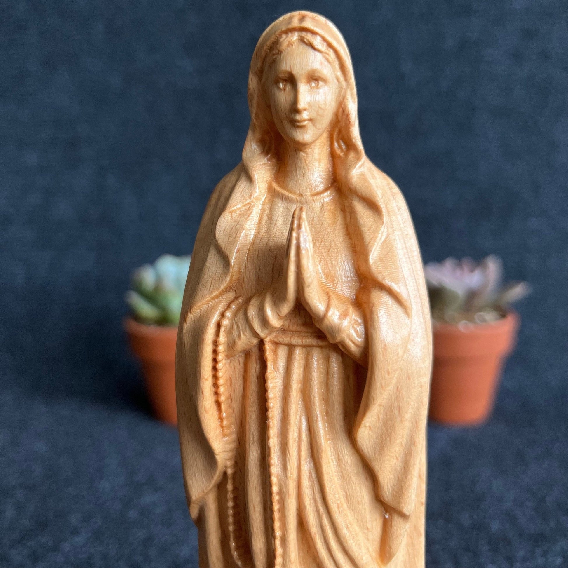 Crucifix Cross, Saint Joseph & Saint Mary Wood Carving StatuesPremiumWoodArtSIZE S