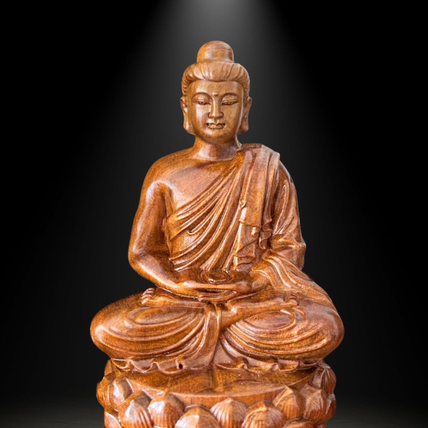 Gautama Buddha Wooden Statue Height 6 inchPremiumWoodArt