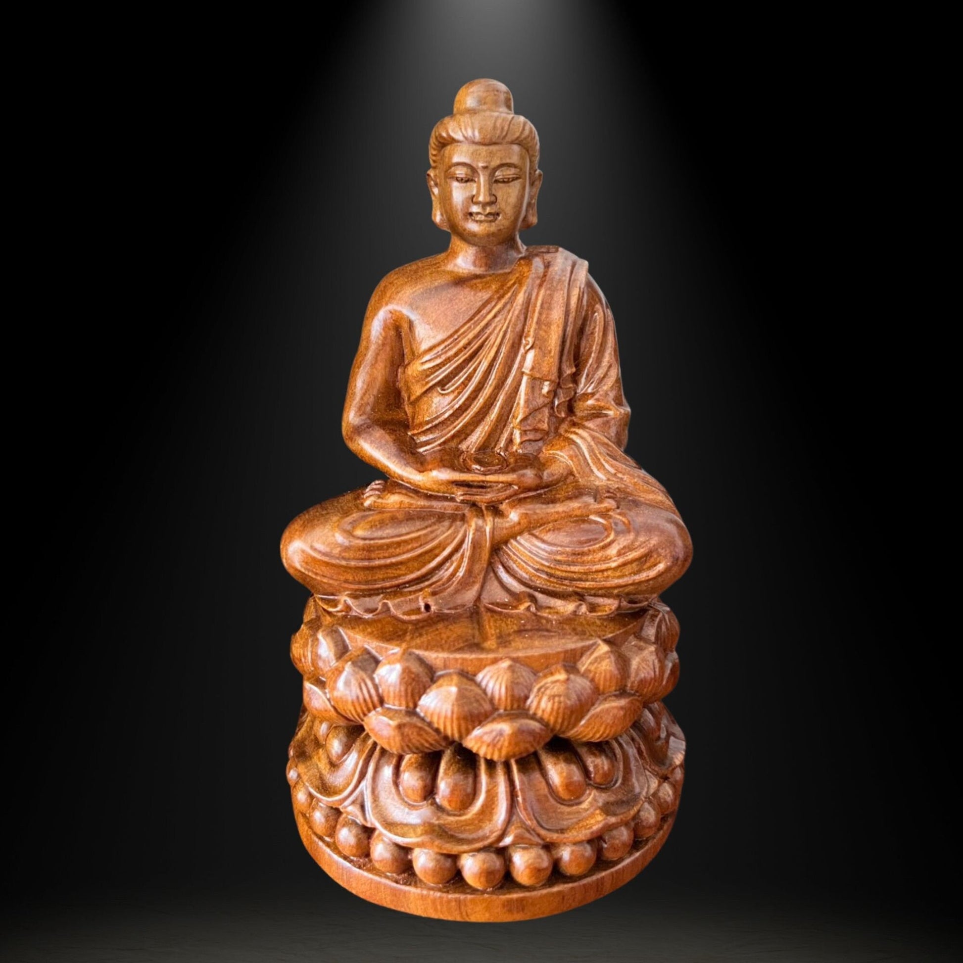Gautama Buddha Wooden Statue Height 6 inchPremiumWoodArt