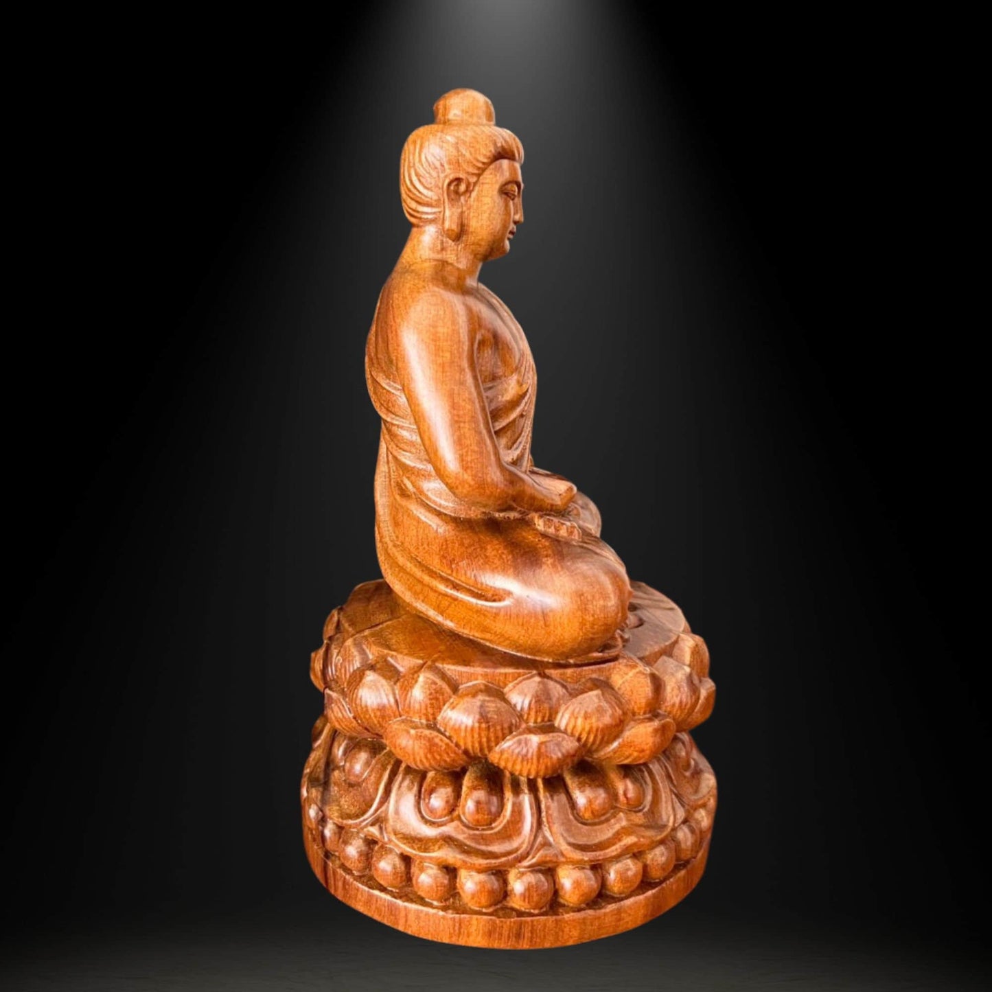 Gautama Buddha Wooden Statue Height 6 inchPremiumWoodArt