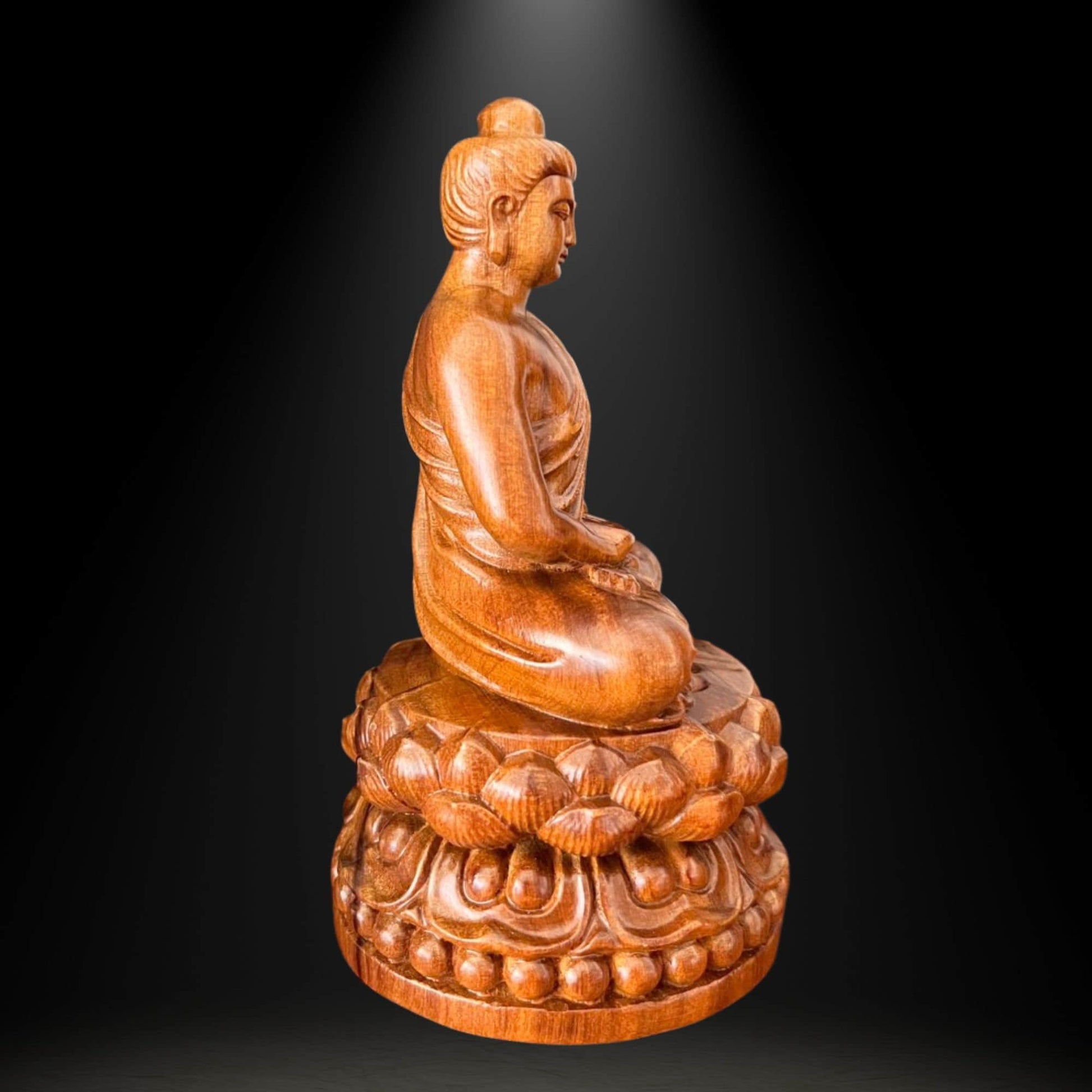 Gautama Buddha Wooden Statue Height 6 inchPremiumWoodArt