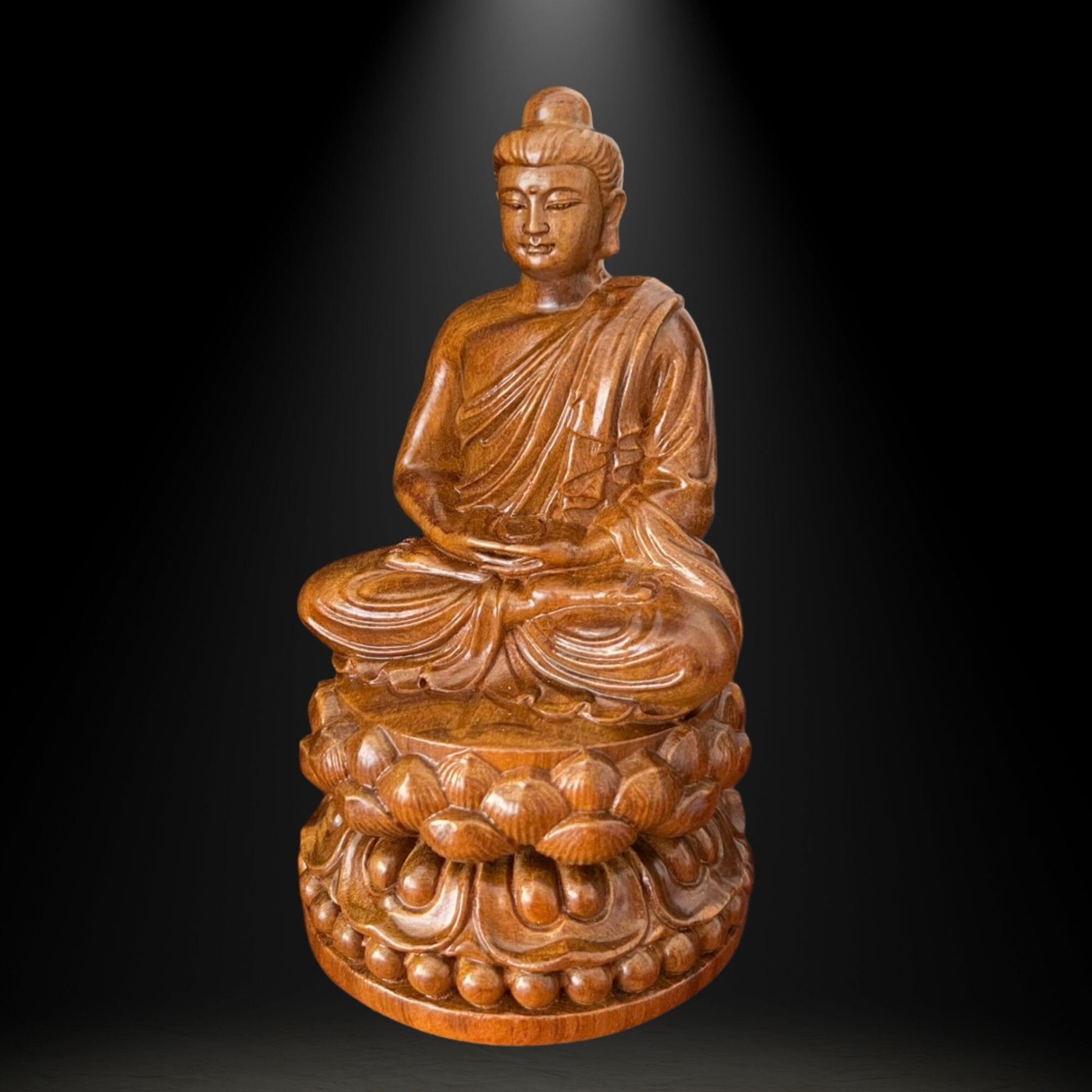 Gautama Buddha Wooden Statue Height 6 inchPremiumWoodArt