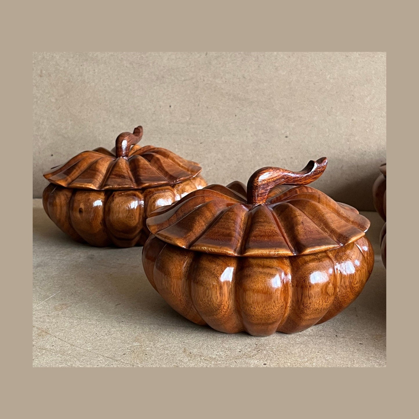 Handmade Wooden Pumpkin Box for Halloween DecorationBBDecorHouse