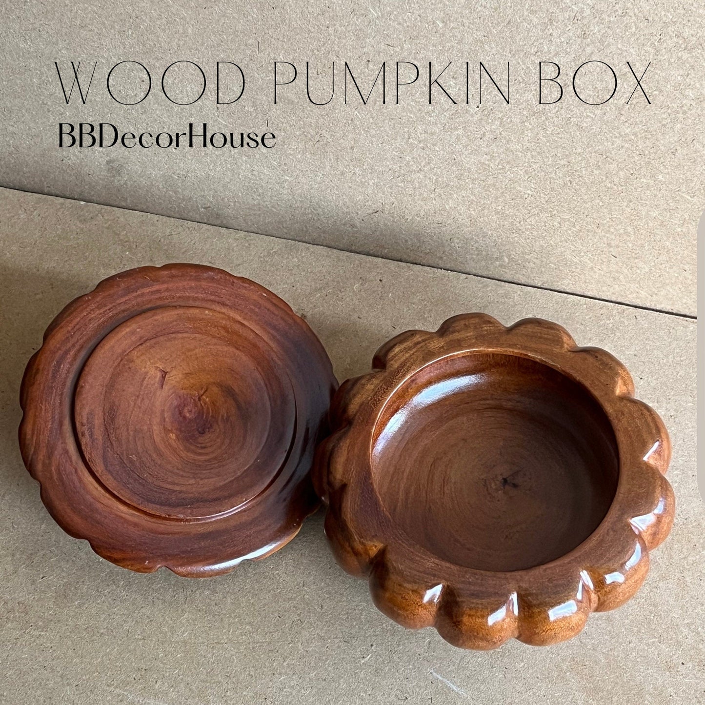 Handmade Wooden Pumpkin Box for Halloween DecorationBBDecorHouse