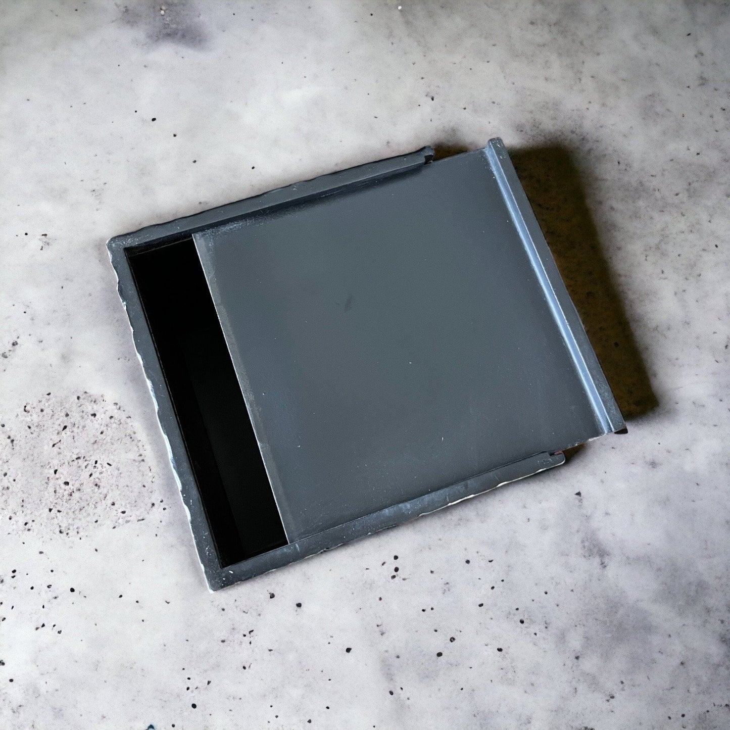 Mother of pearl inlay square tissue box holder with blue floral patternPremiumWoodArt