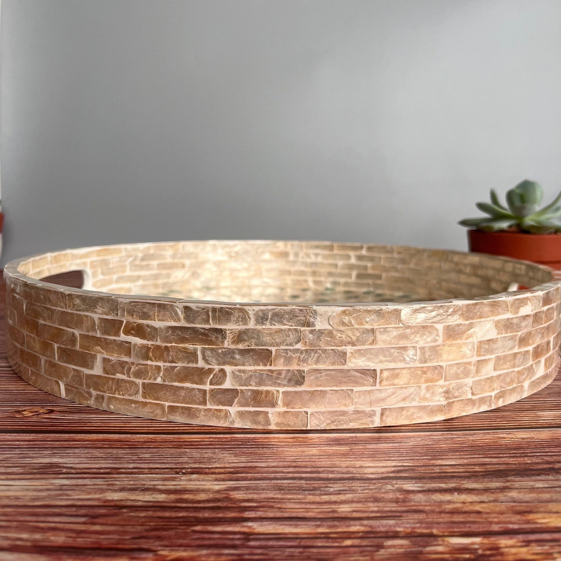 Mother of Pearl Inlay Tray Peacock Tail PatternPremiumWoodArt