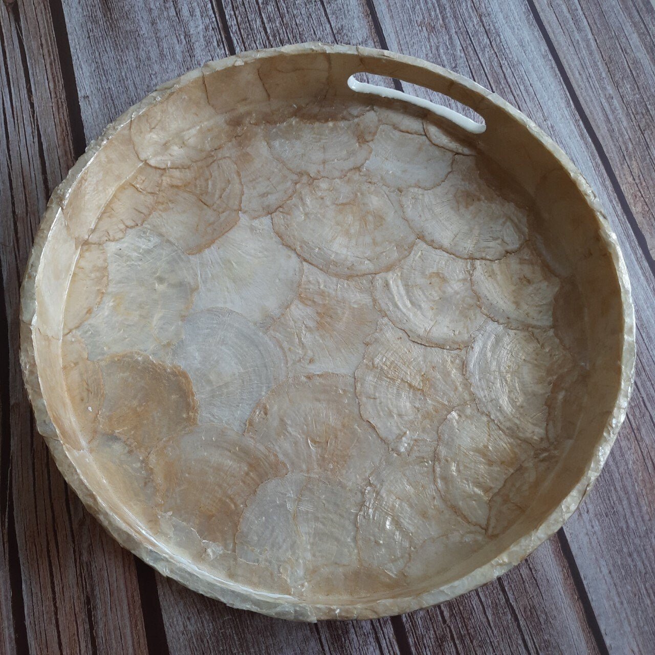 Mother of Pearl Tray with Seashell Inlay PatternPremiumWoodArt13.8