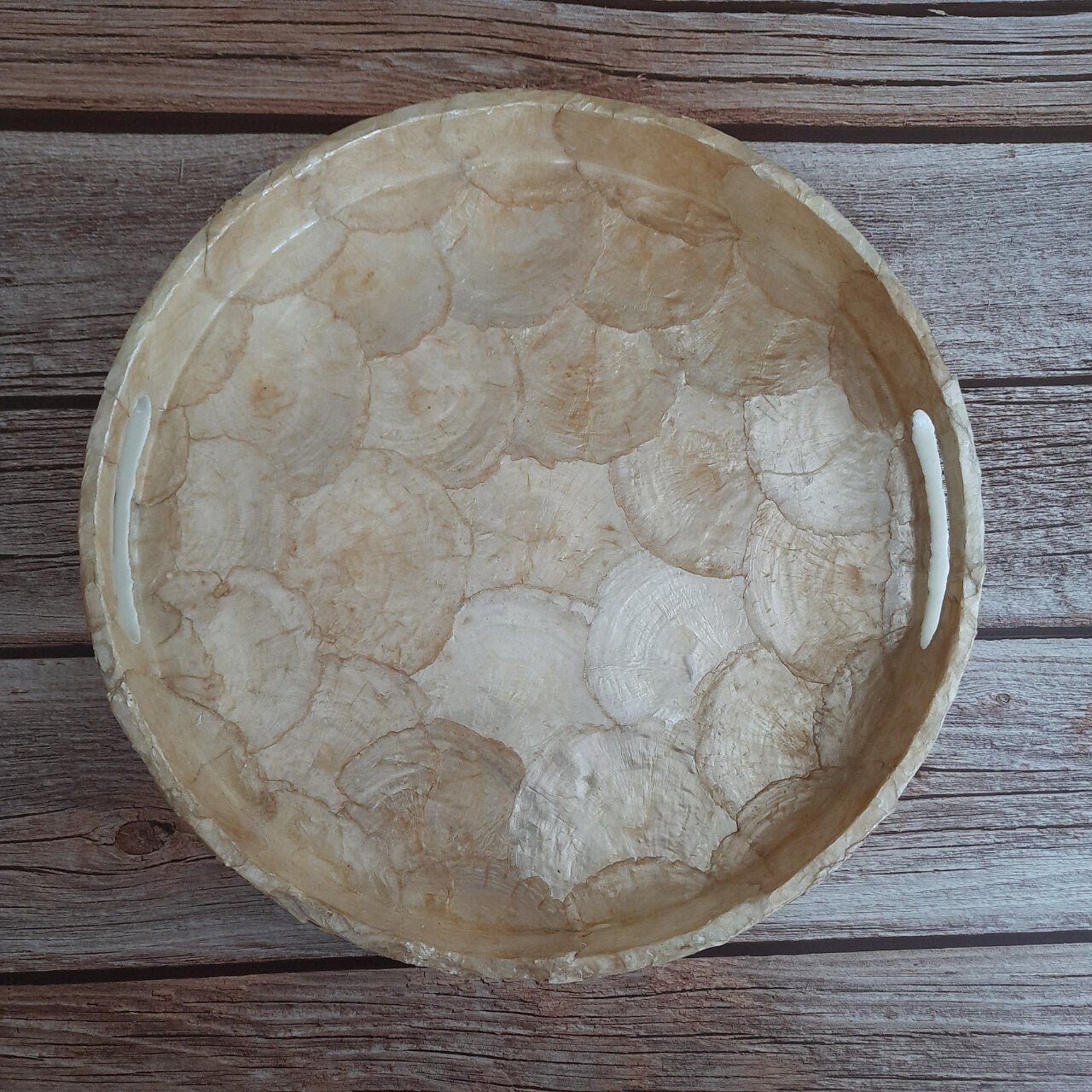 Mother of Pearl Tray with Seashell Inlay PatternPremiumWoodArt13.8