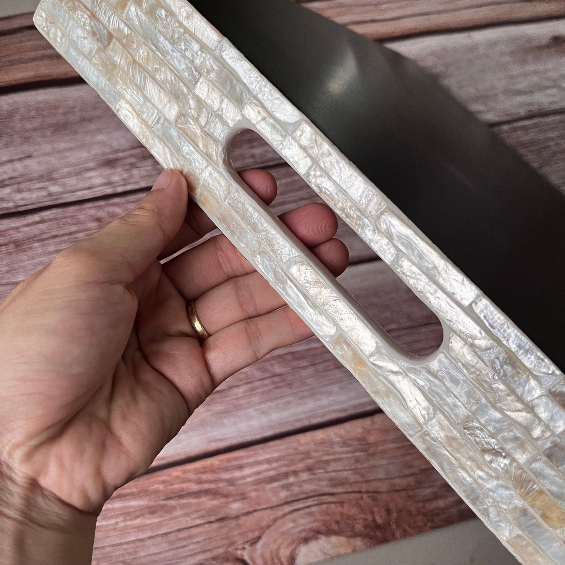 Mother pearl inlay rectangle tray, serving tray, breakfast tray, lacquer coffee table tray, decorative tray, housewarming gift, gift for momPremiumWoodArtSmall 13.8x9.8x1.6in